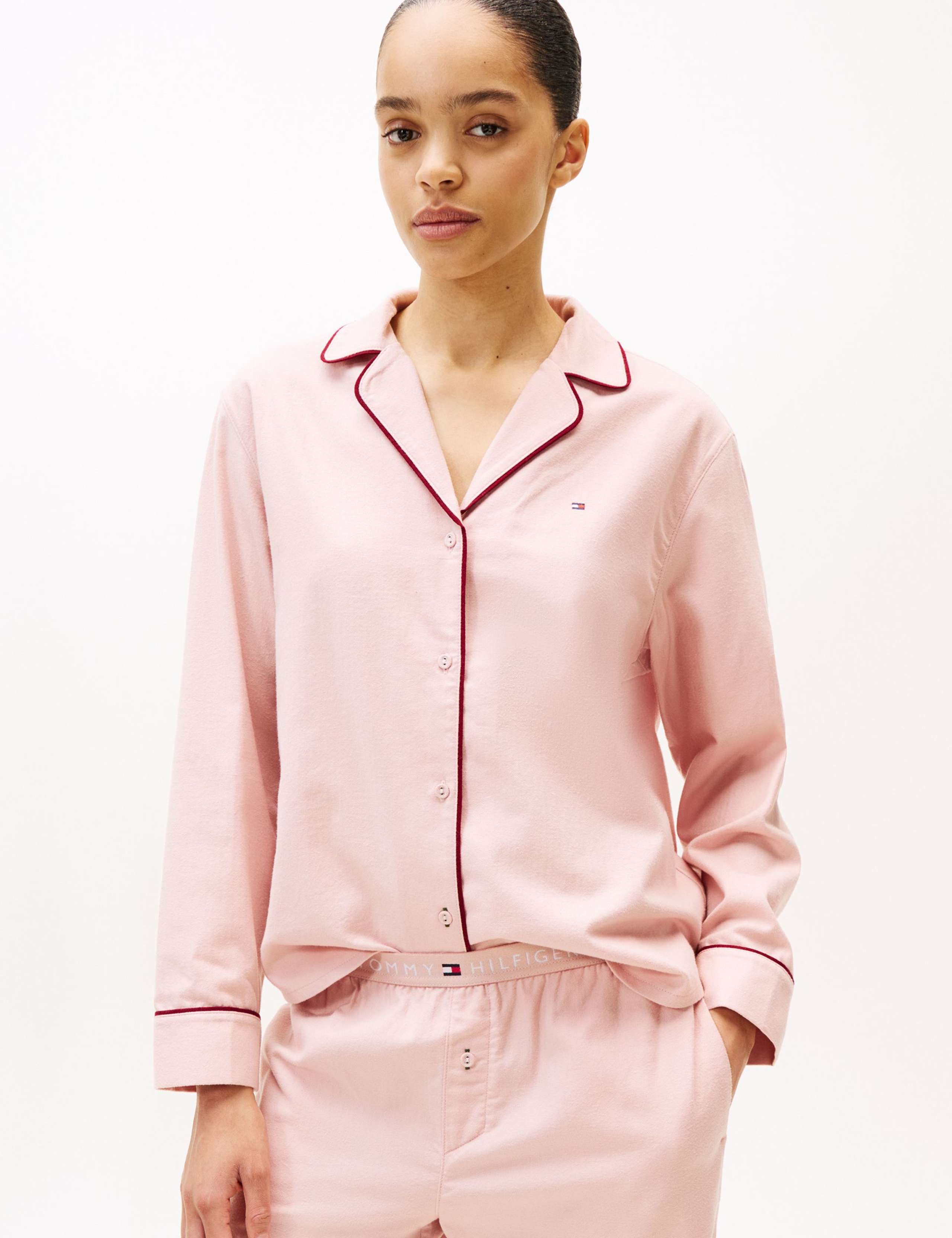 Essential Pure Cotton Herringbone Pyjama Top 3 of 4