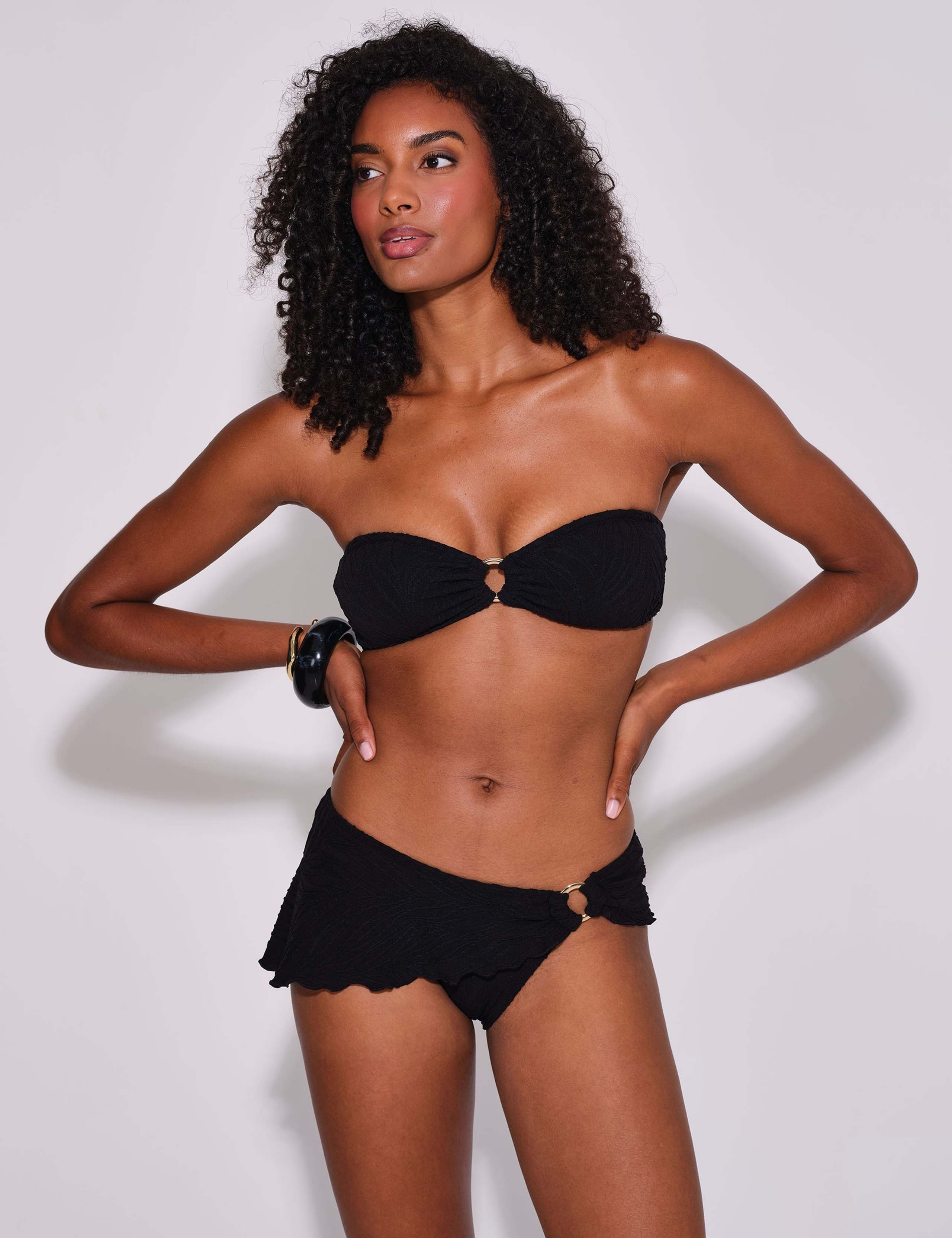 Textured Ring Detail Bikini Bottoms 3 of 8