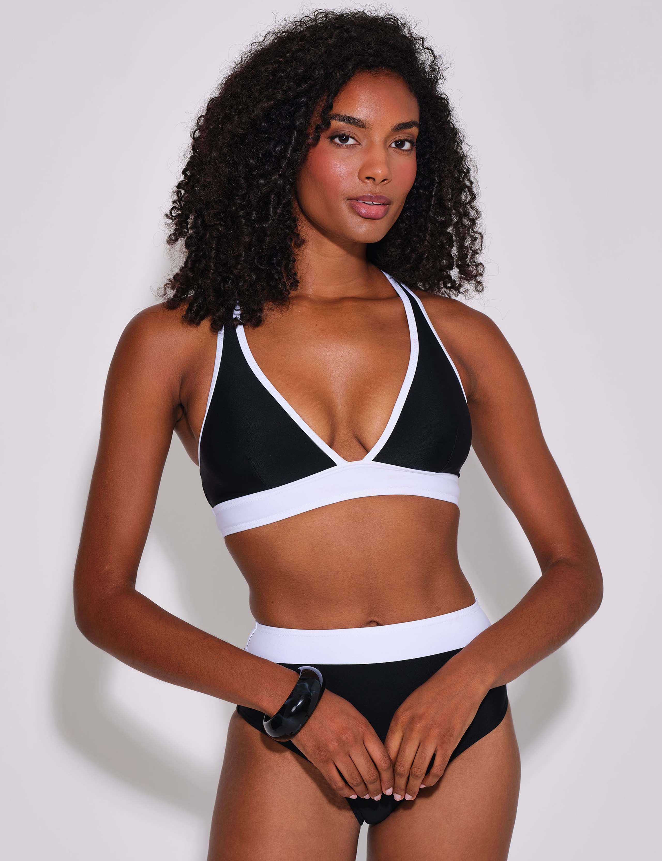Contrast Binding High Waisted Bikini Bottoms 2 of 5
