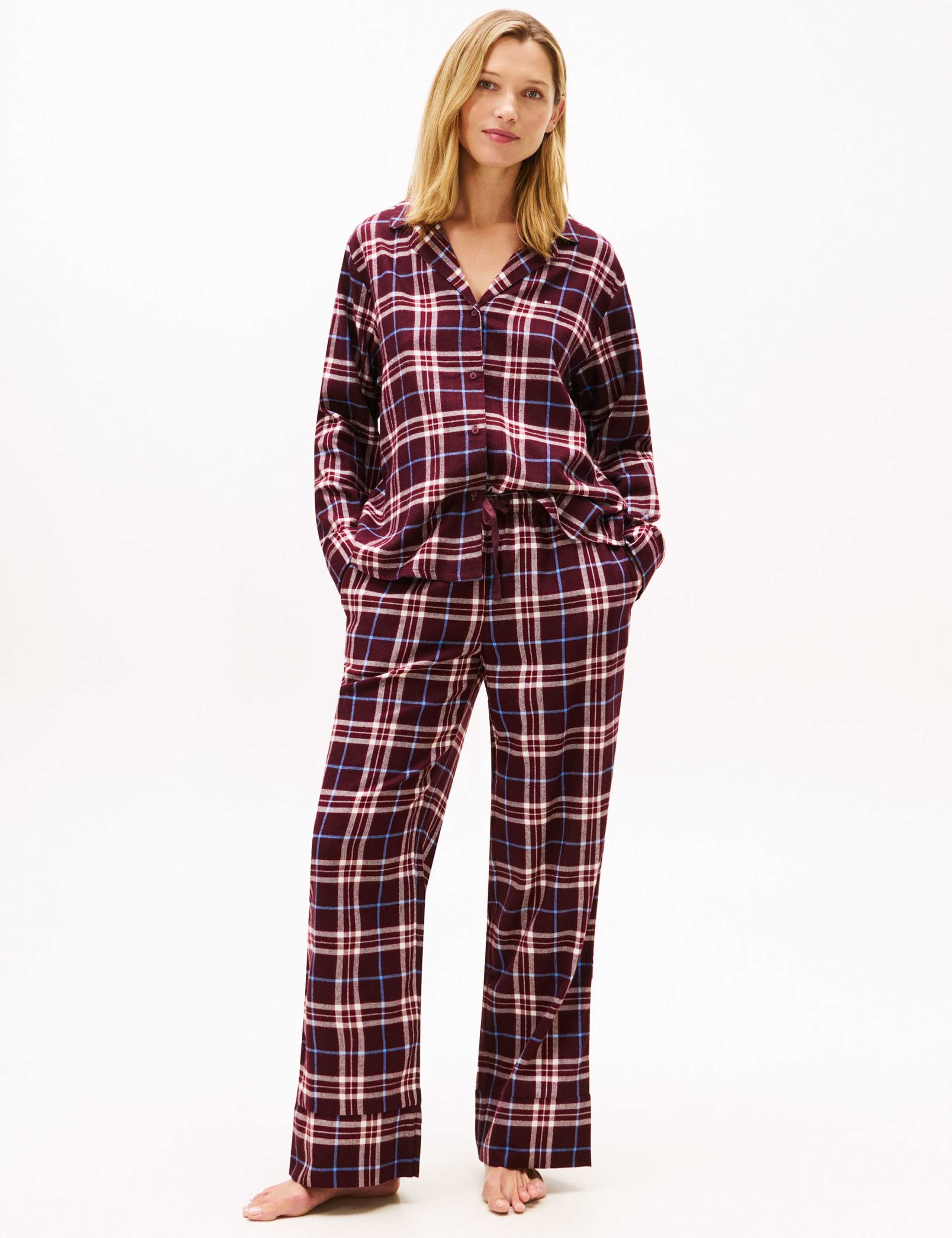 Essential Cotton Rich Checked Christmas Pyjama Set 1 of 6