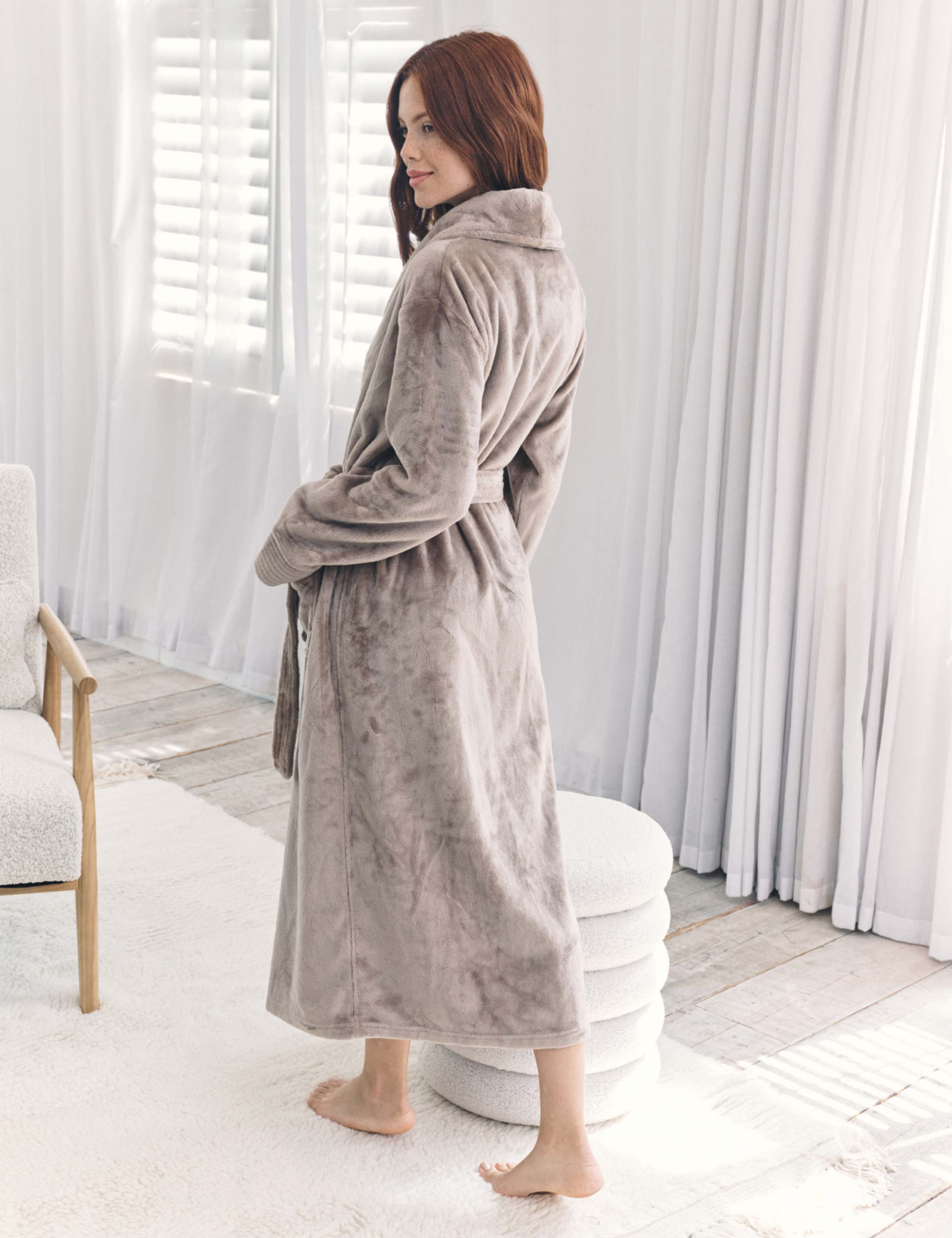 Fleece Tie Maxi Dressing Gown 5 of 7