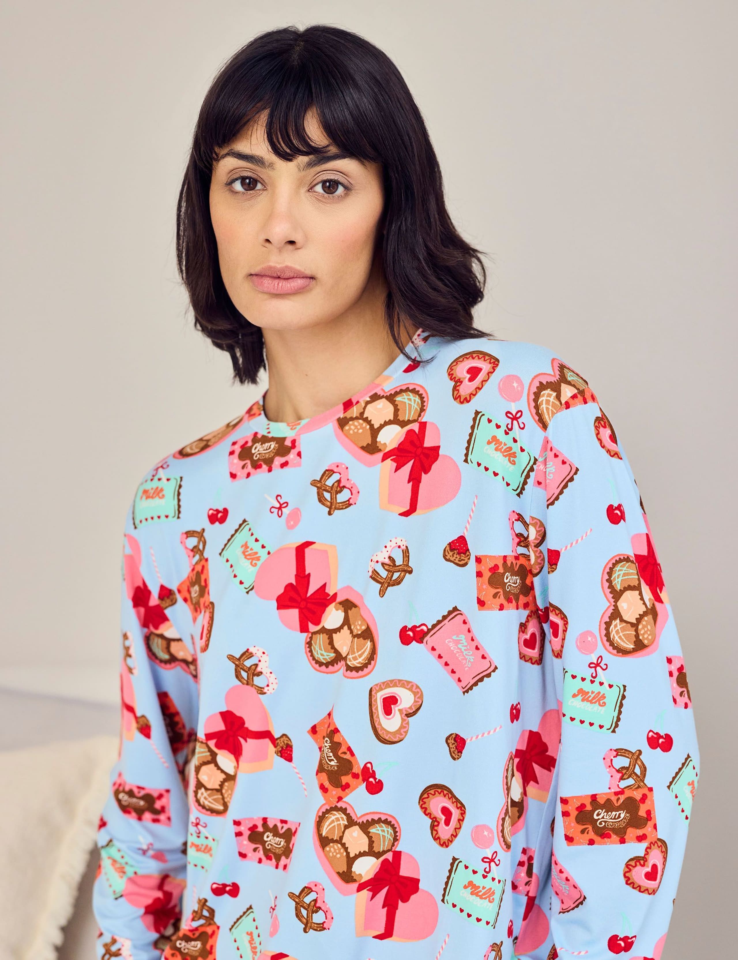 Jersey Chocolate Box Print Pyjama Set 5 of 6