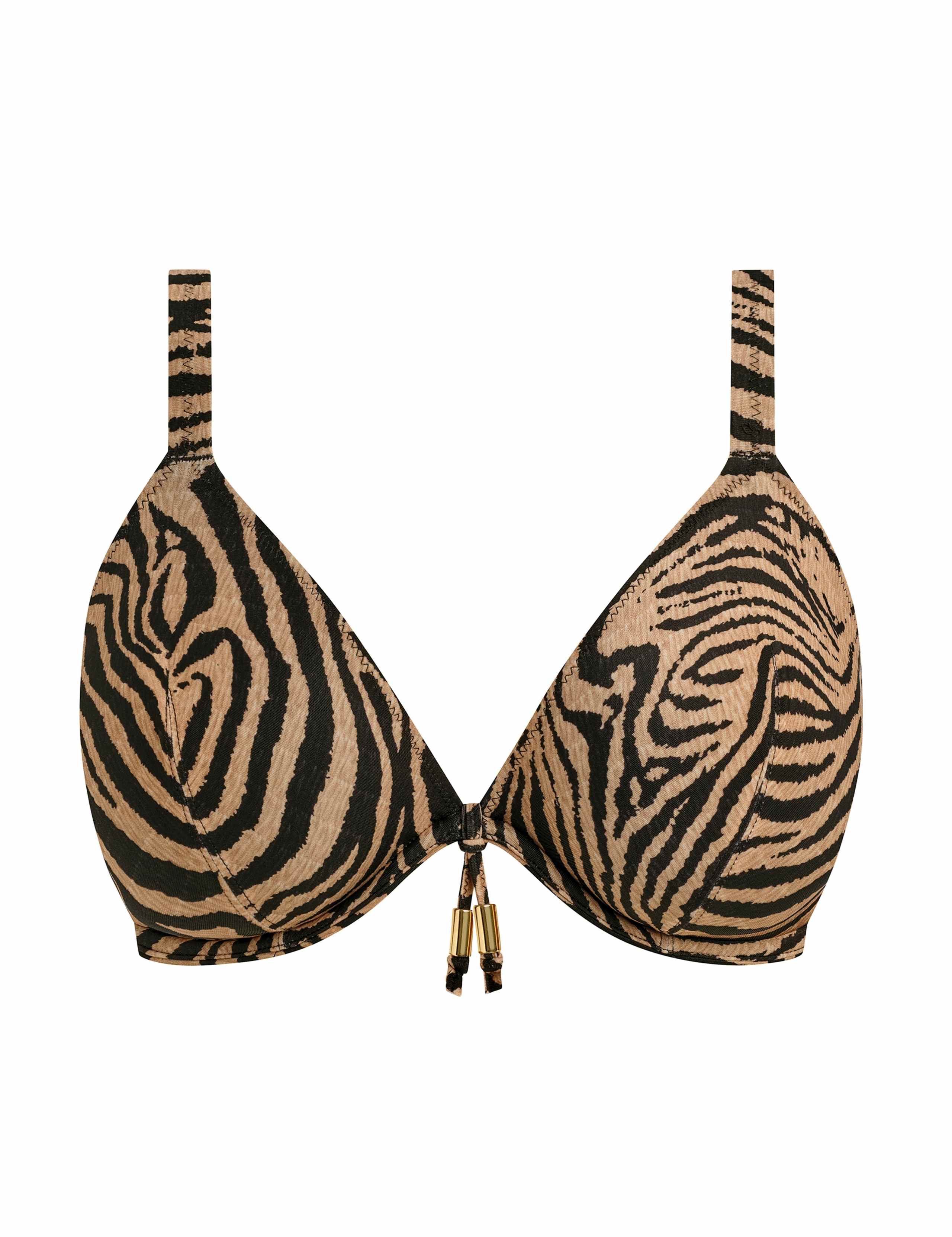 Tortoli Bay Animal Print Plunge Bikini Top 2 of 6