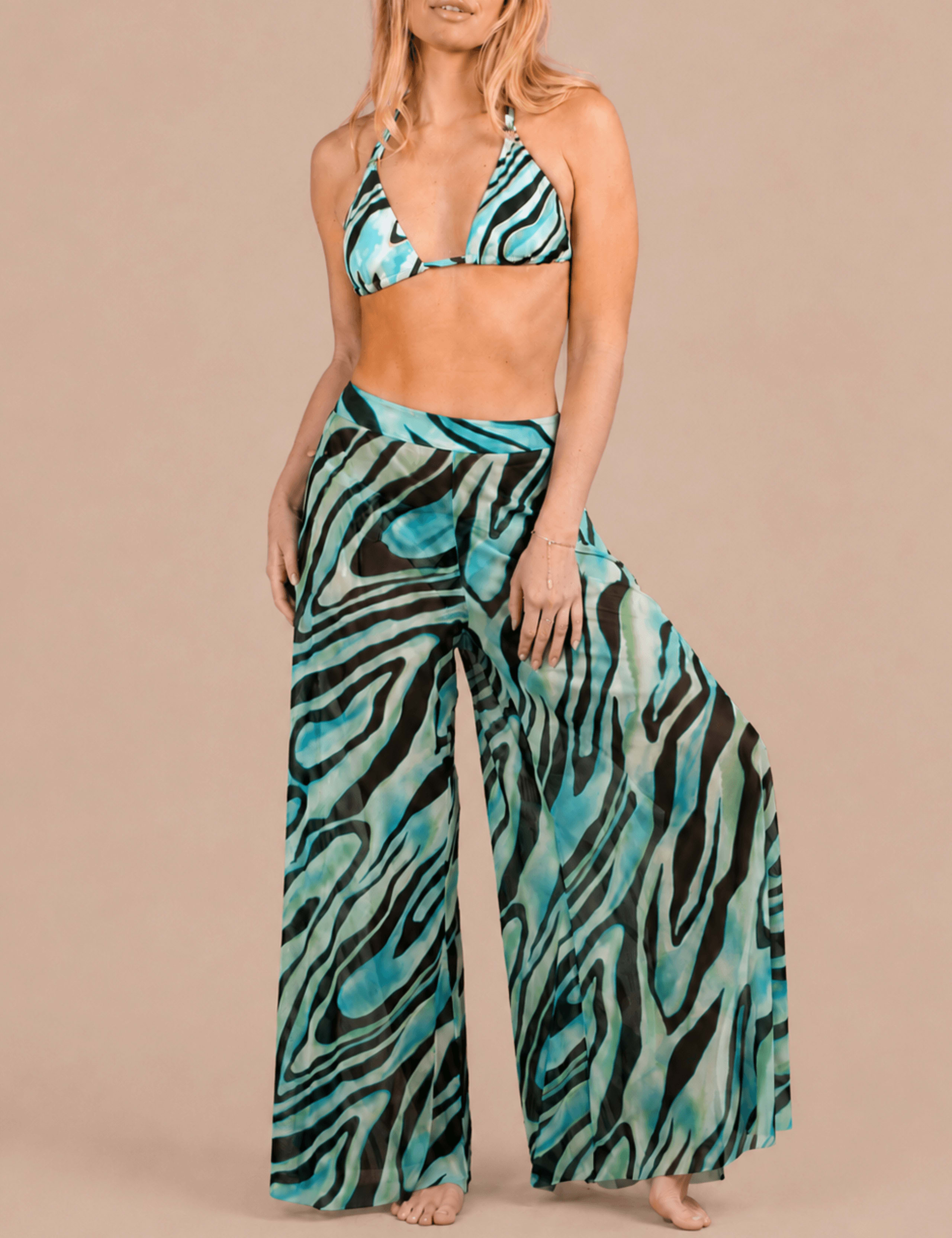 Zebra Print Mesh Beach Trousers 3 of 3