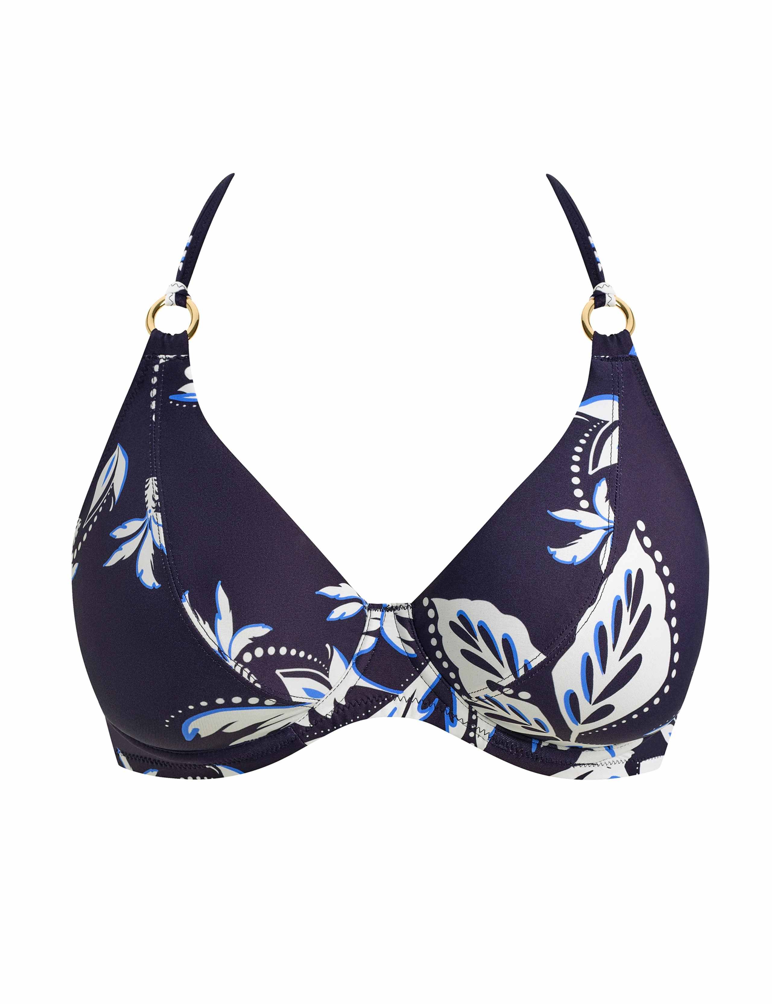 Playa Azul Floral Wired Halter Neck Bikini Top (D-F) 2 of 6