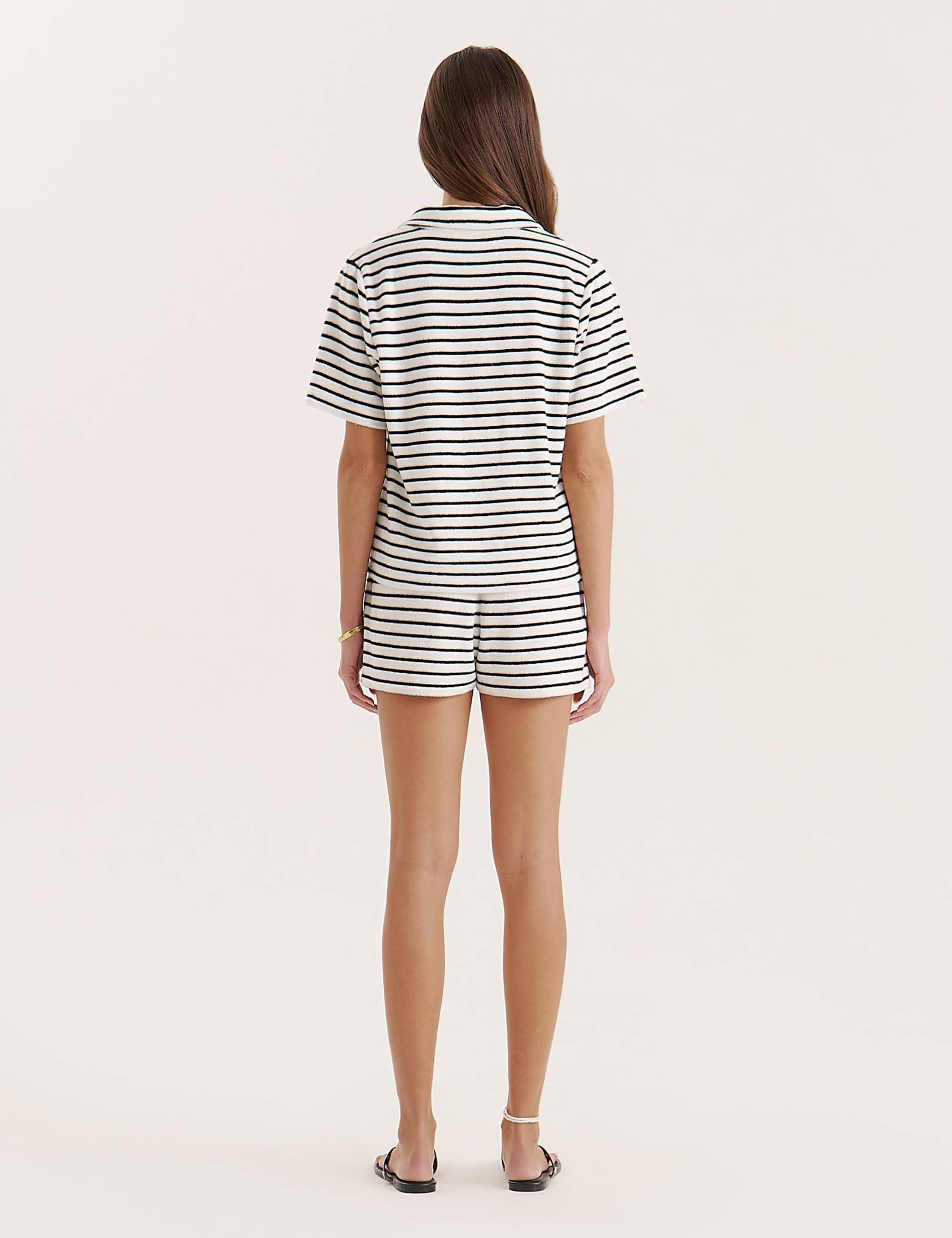 Towelling Striped Shorts 2 of 4