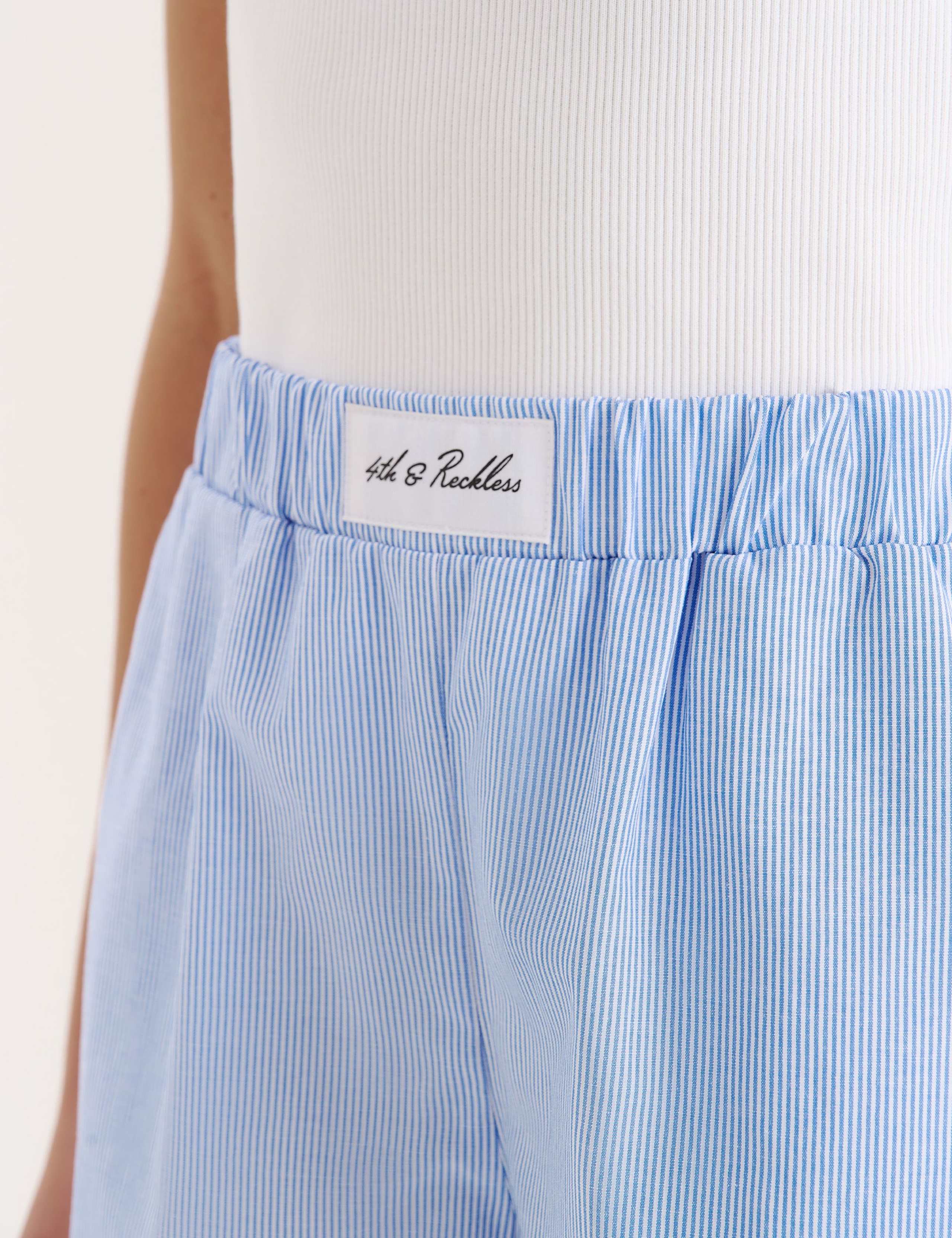 Cotton Blend Striped Casual Shorts 3 of 5