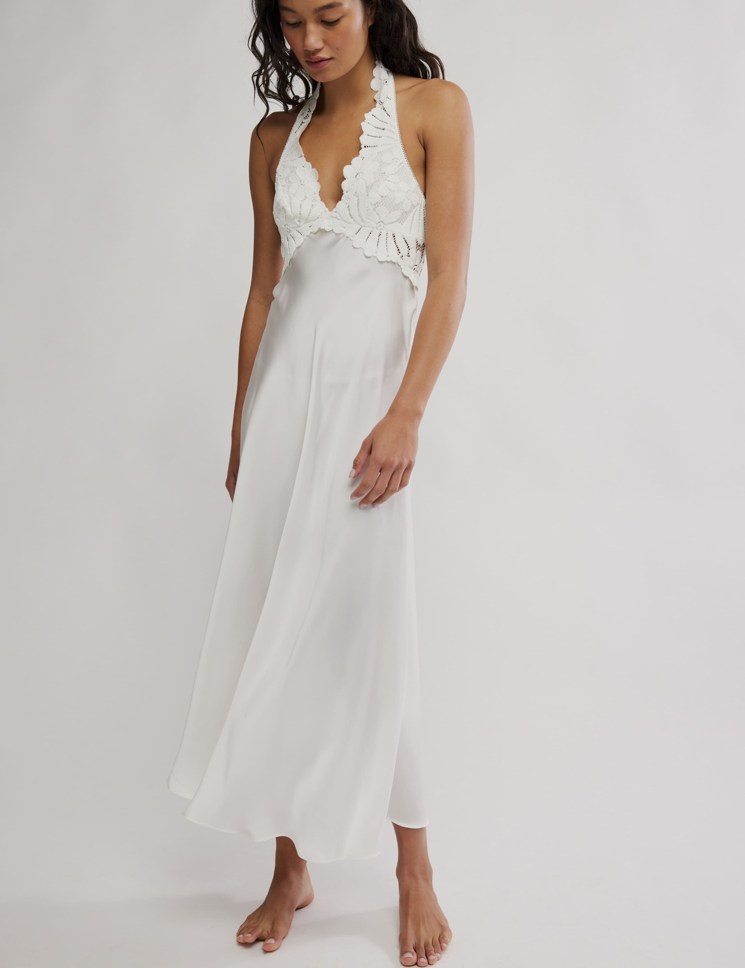 Petal Party Satin Midi Slip Dress 1 of 5