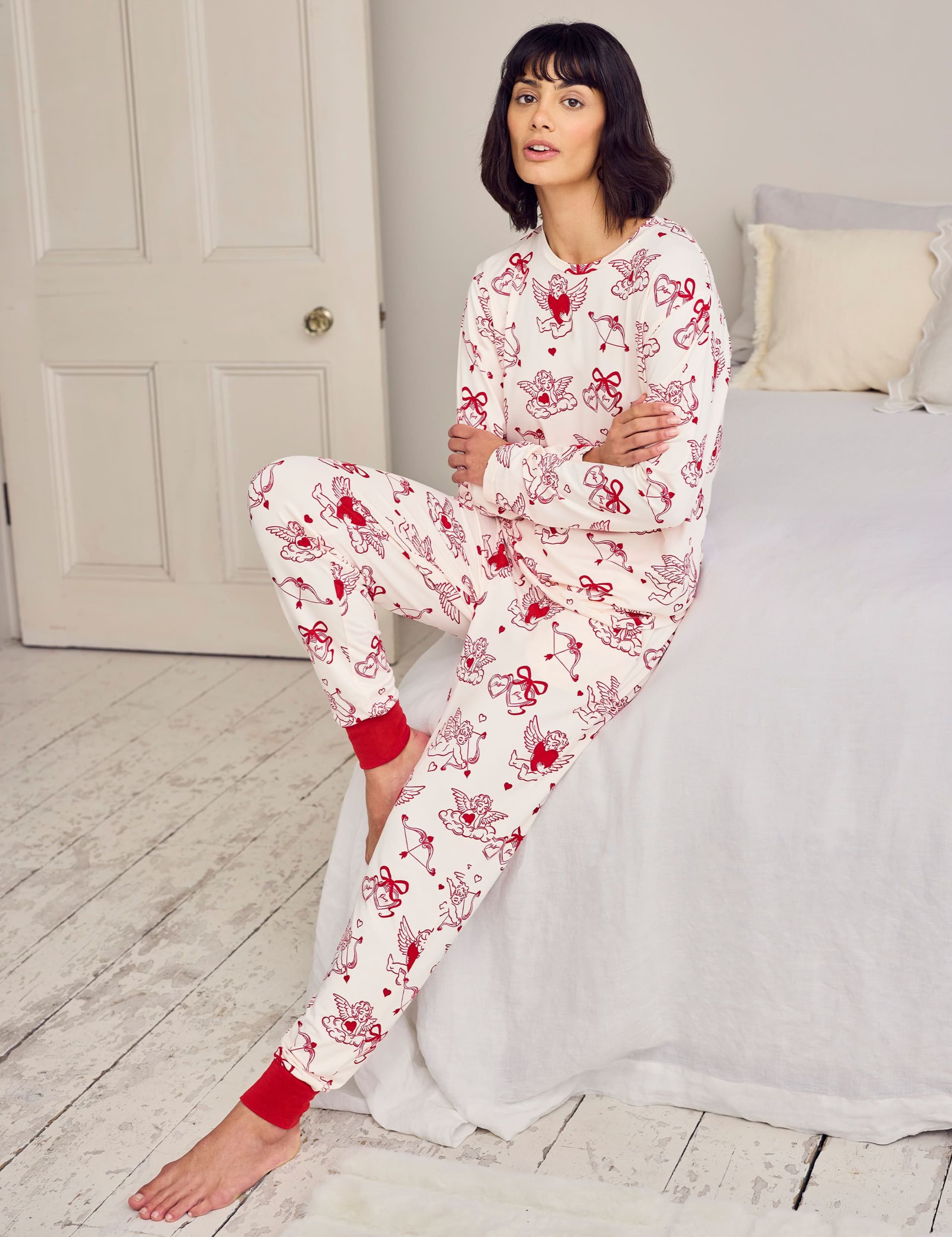 Print Crew Neck Pyjama Set 5 of 6