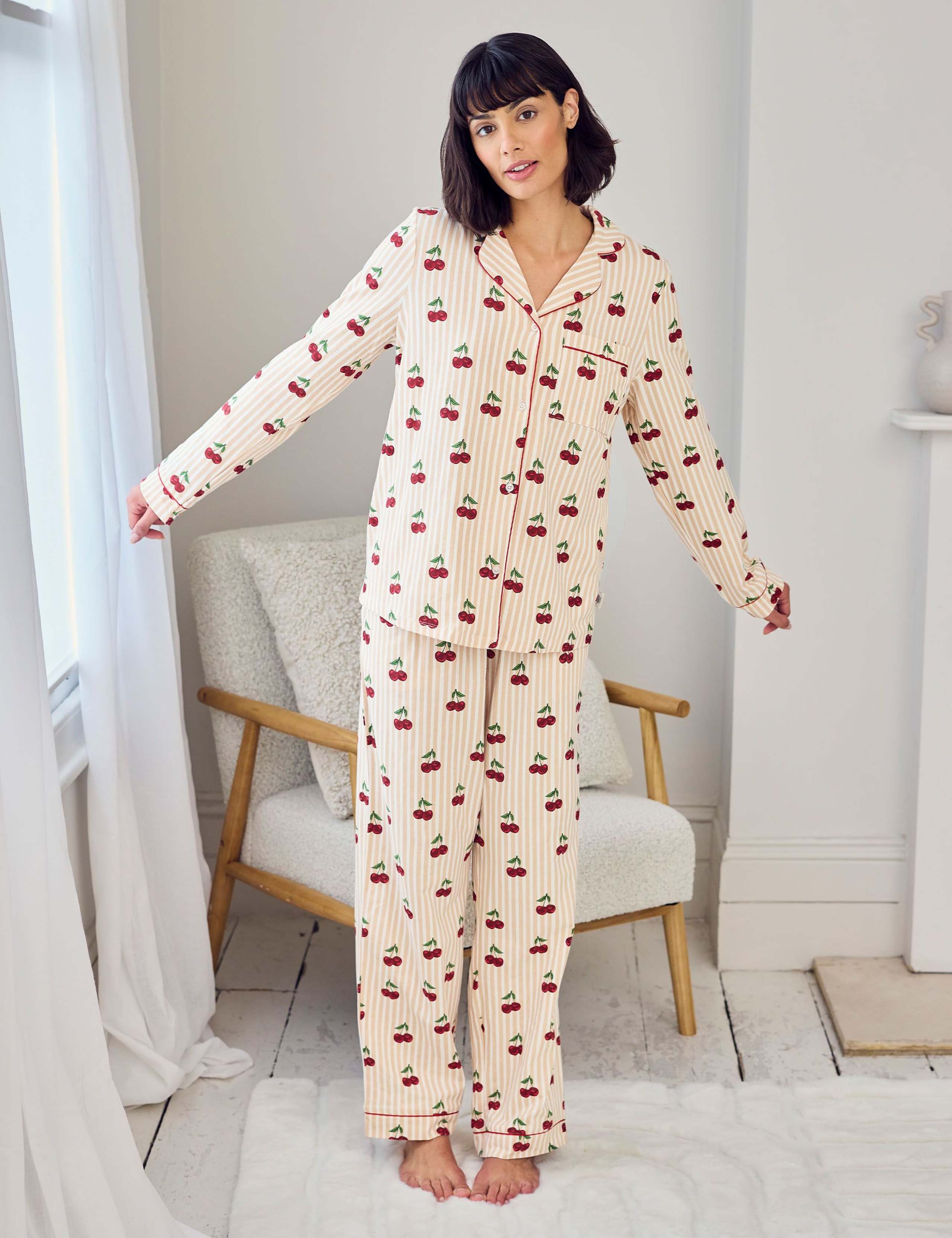 Cotton Rich Tall Cherry Print Pyjama Set 2 of 6