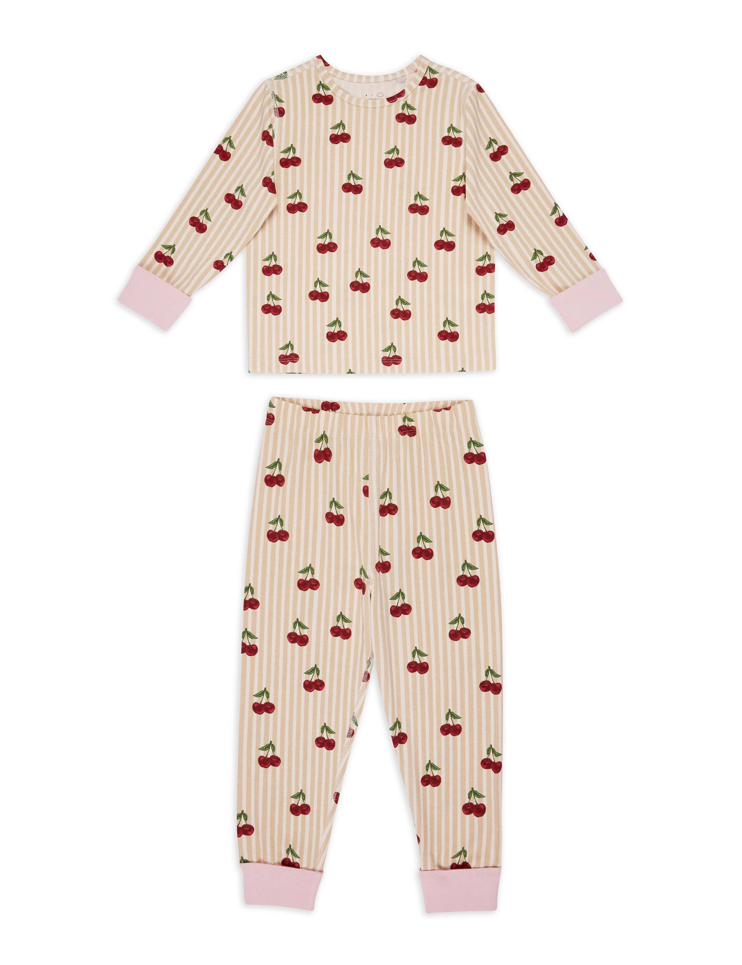 Pure Cotton Cherry Print Pyjamas (1-12 Years) 1 of 3