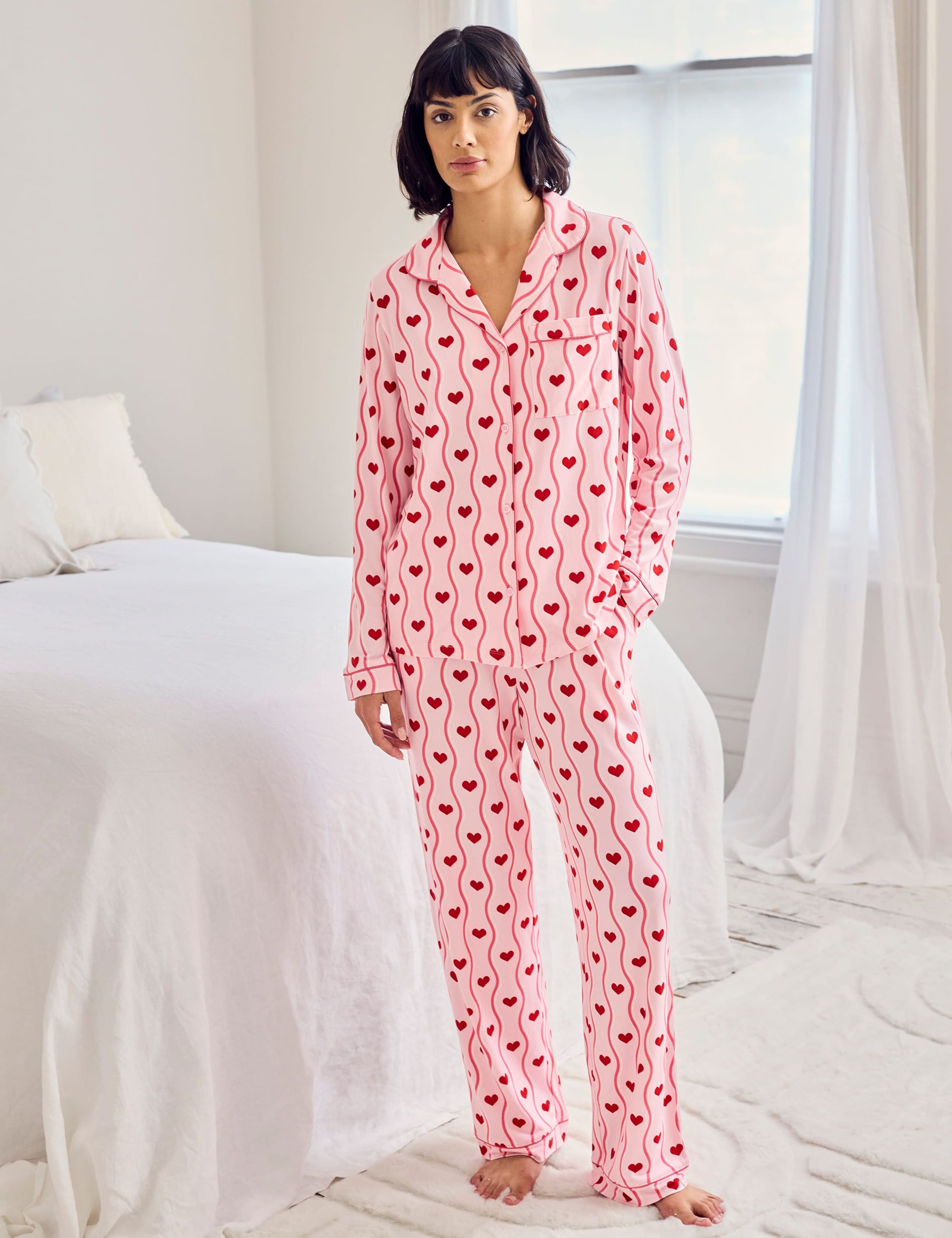 Petite Valentines Heart Print Pyjama Set 1 of 6