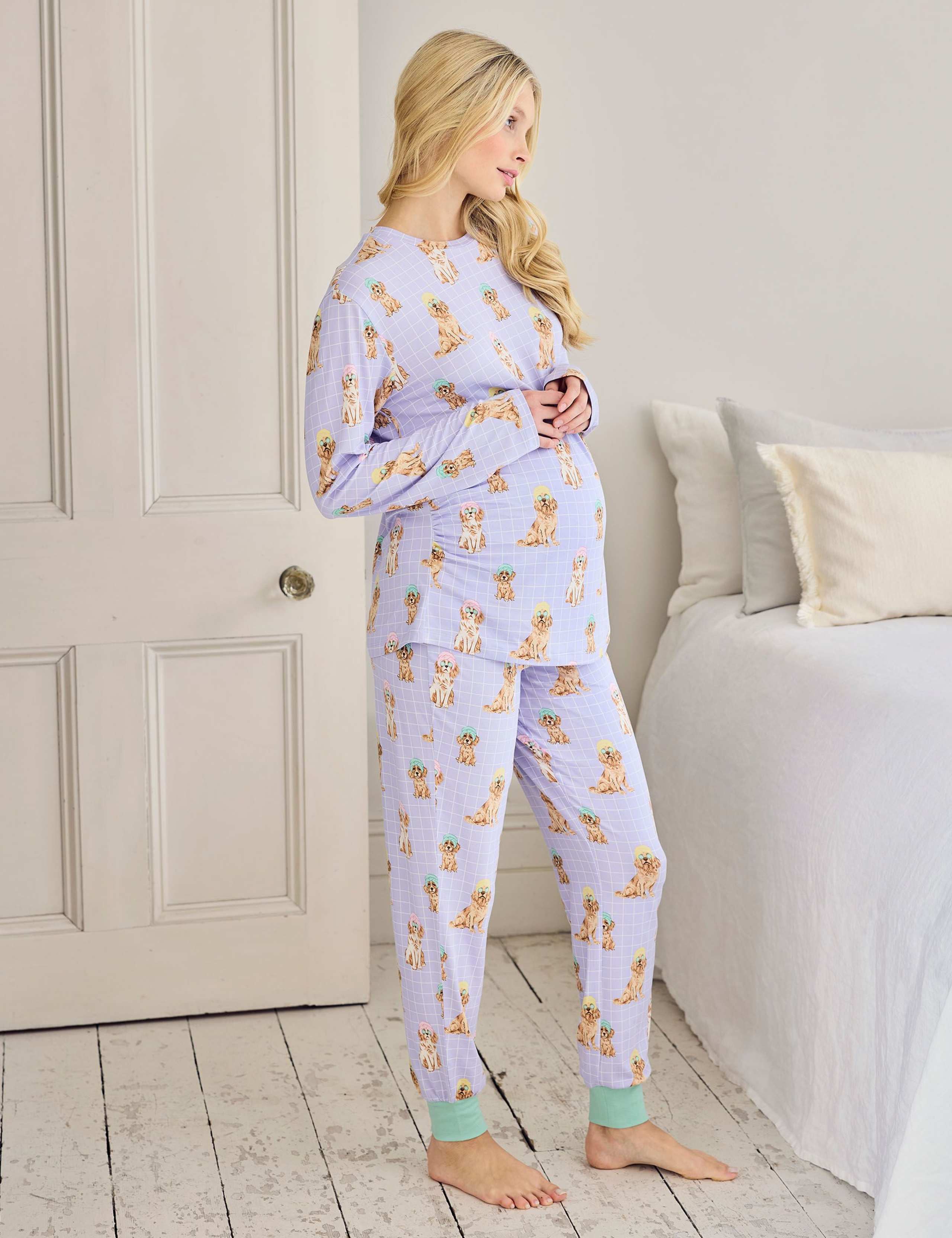 Maternity Dog Print Pyjama Set 3 of 6