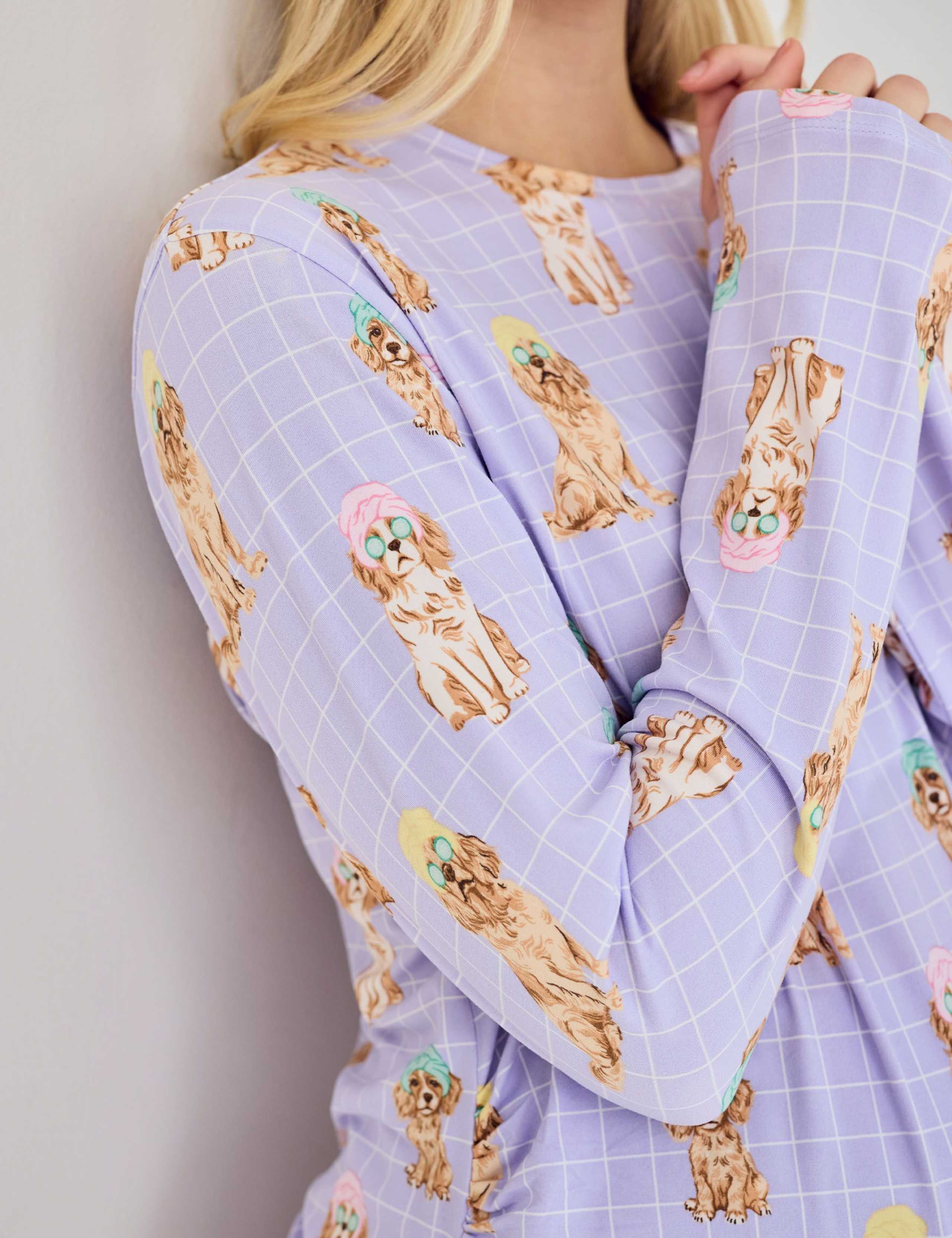 Maternity Dog Print Crew Neck Pyjama Set 4 of 6