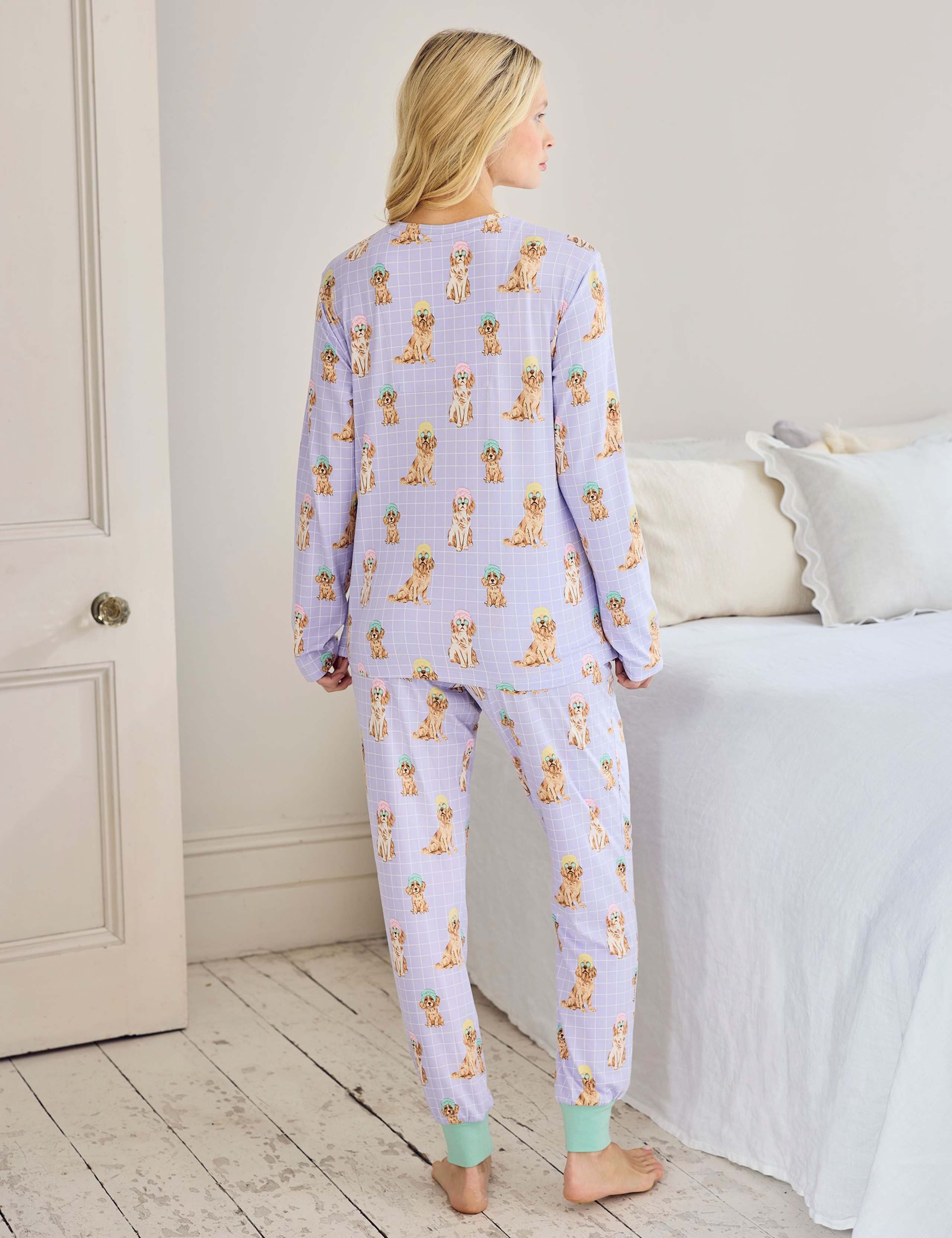 Maternity Dog Print Crew Neck Pyjama Set 6 of 6