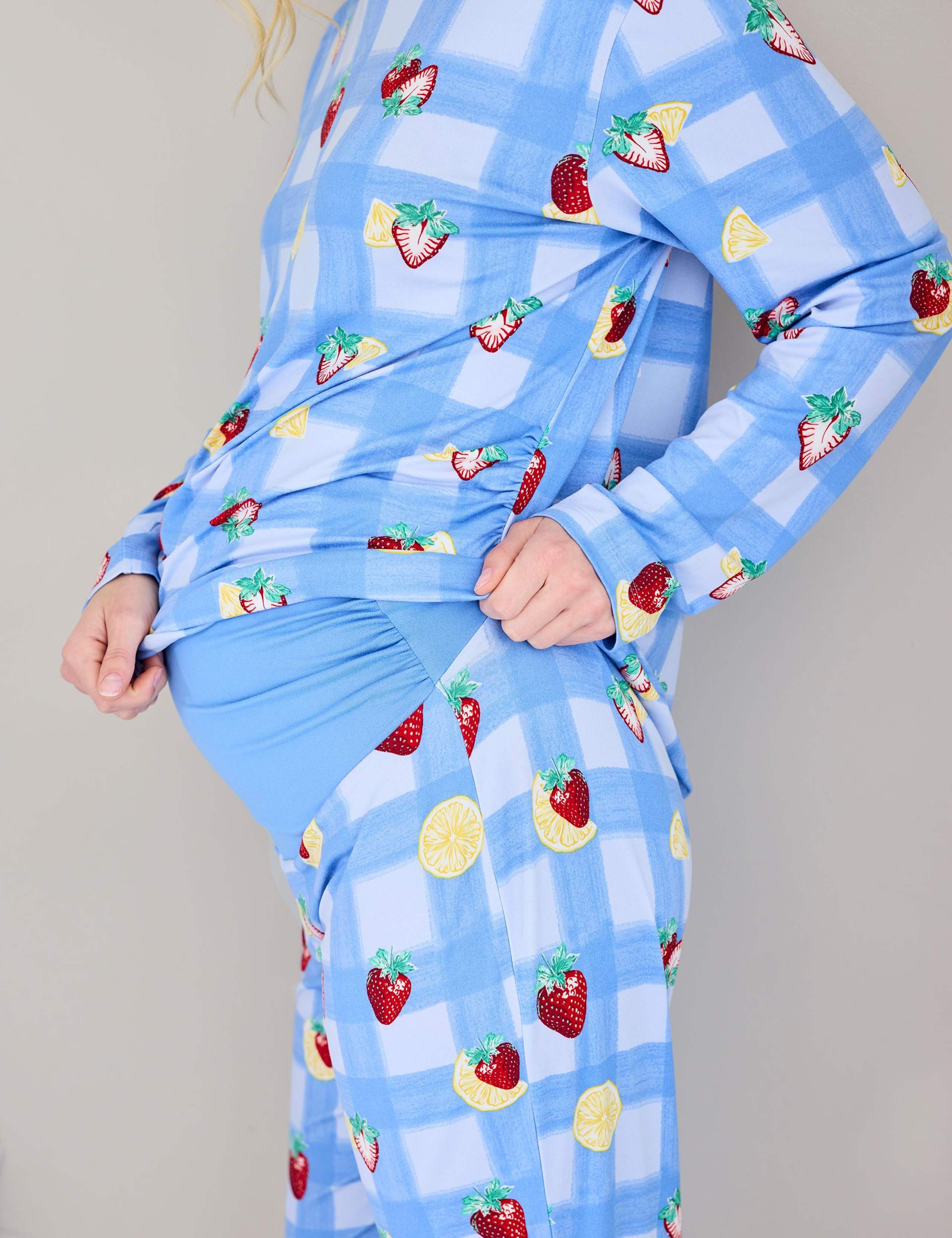 Maternity Fruit Print Crew Neck Pyjama Set 4 of 5