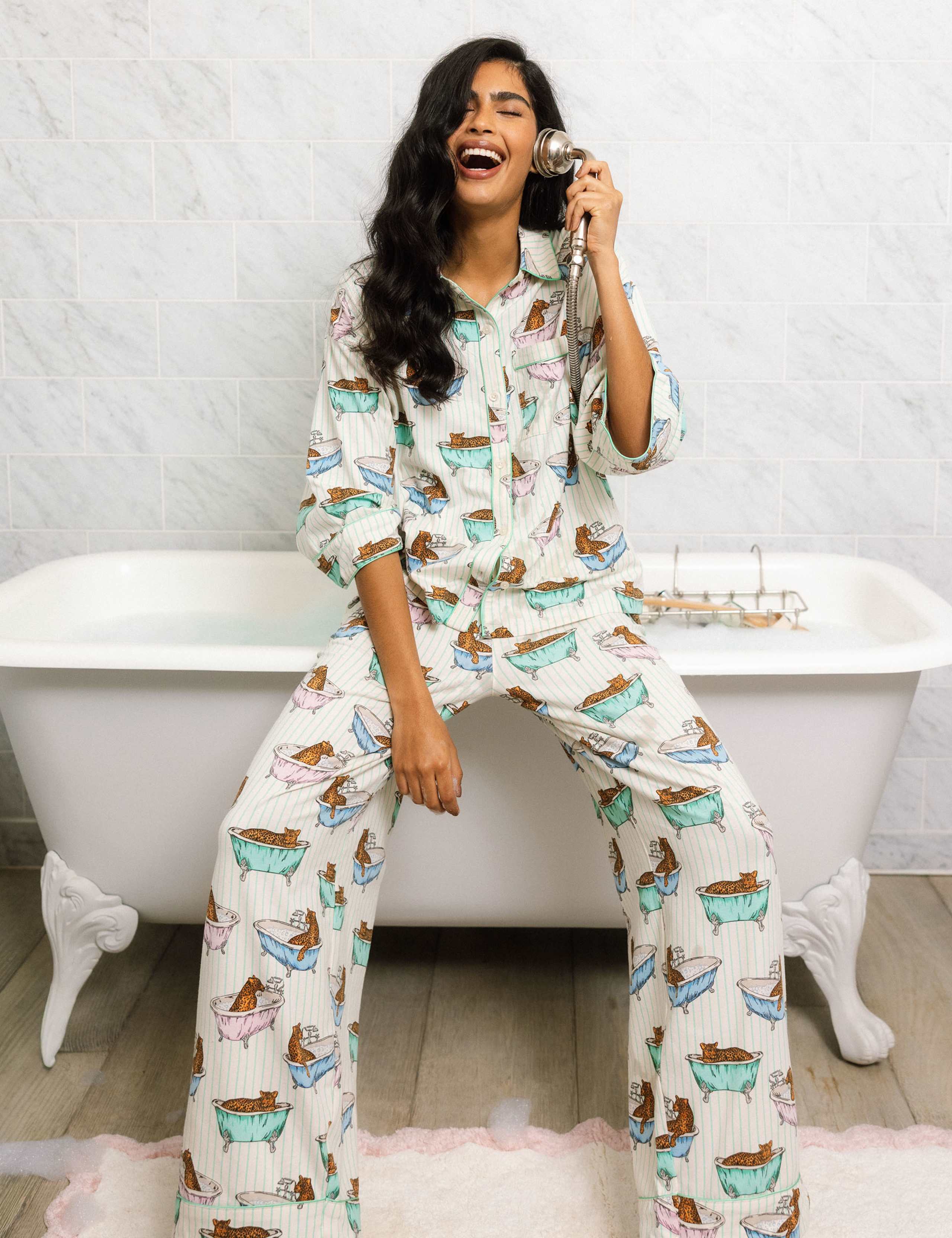 Cotton Rich Printed Leopard Pyjama Set 1 of 7