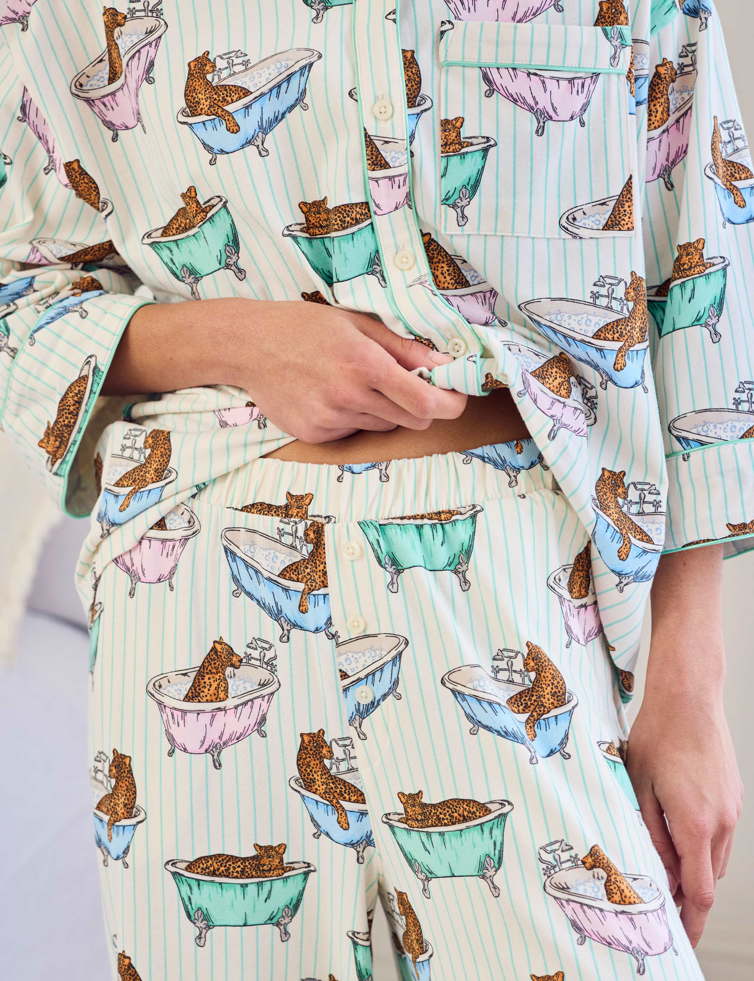 Cotton Rich Printed Leopard Pyjama Set 7 of 7