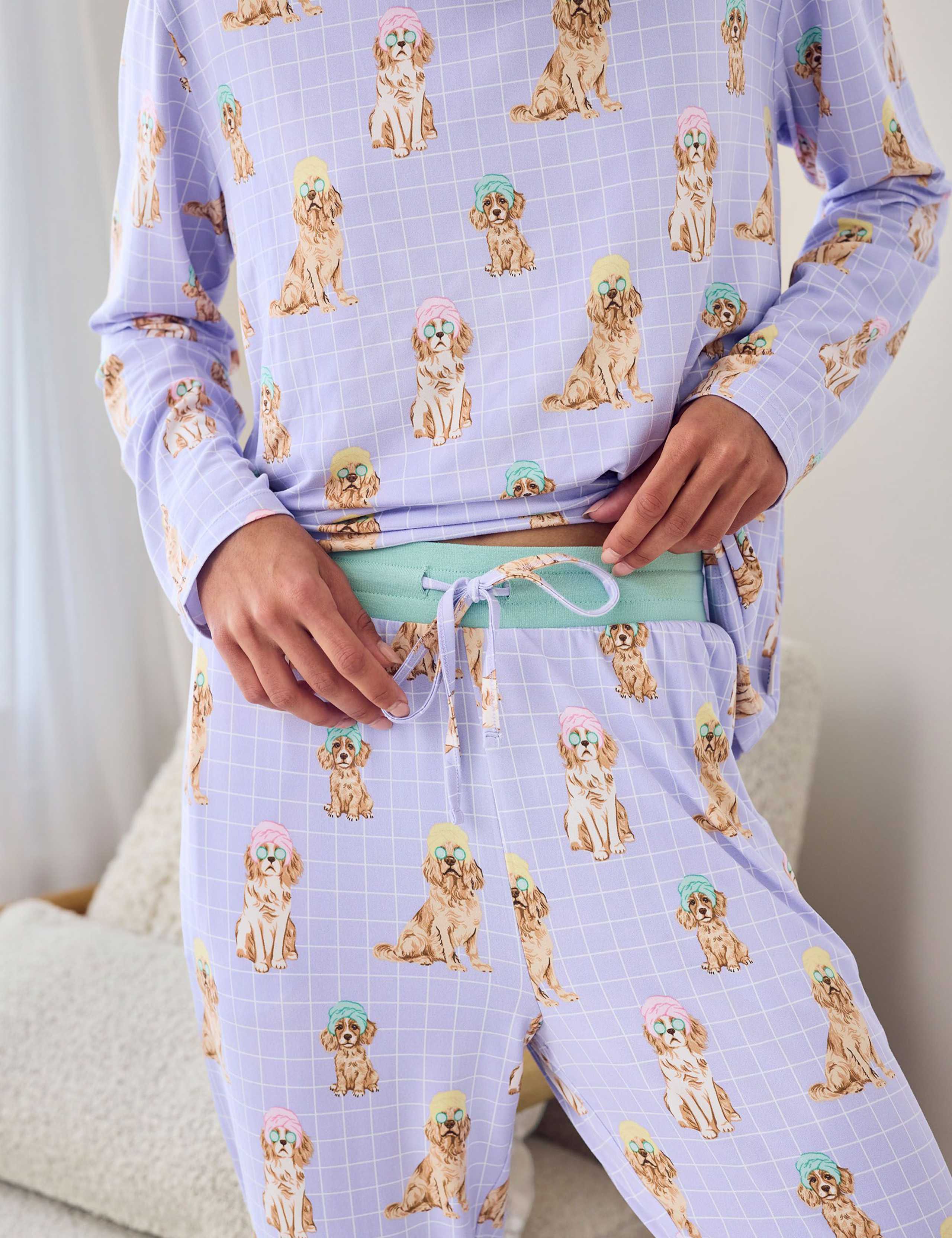 Petite Dog Print Long Sleeve Pyjama Set 6 of 6