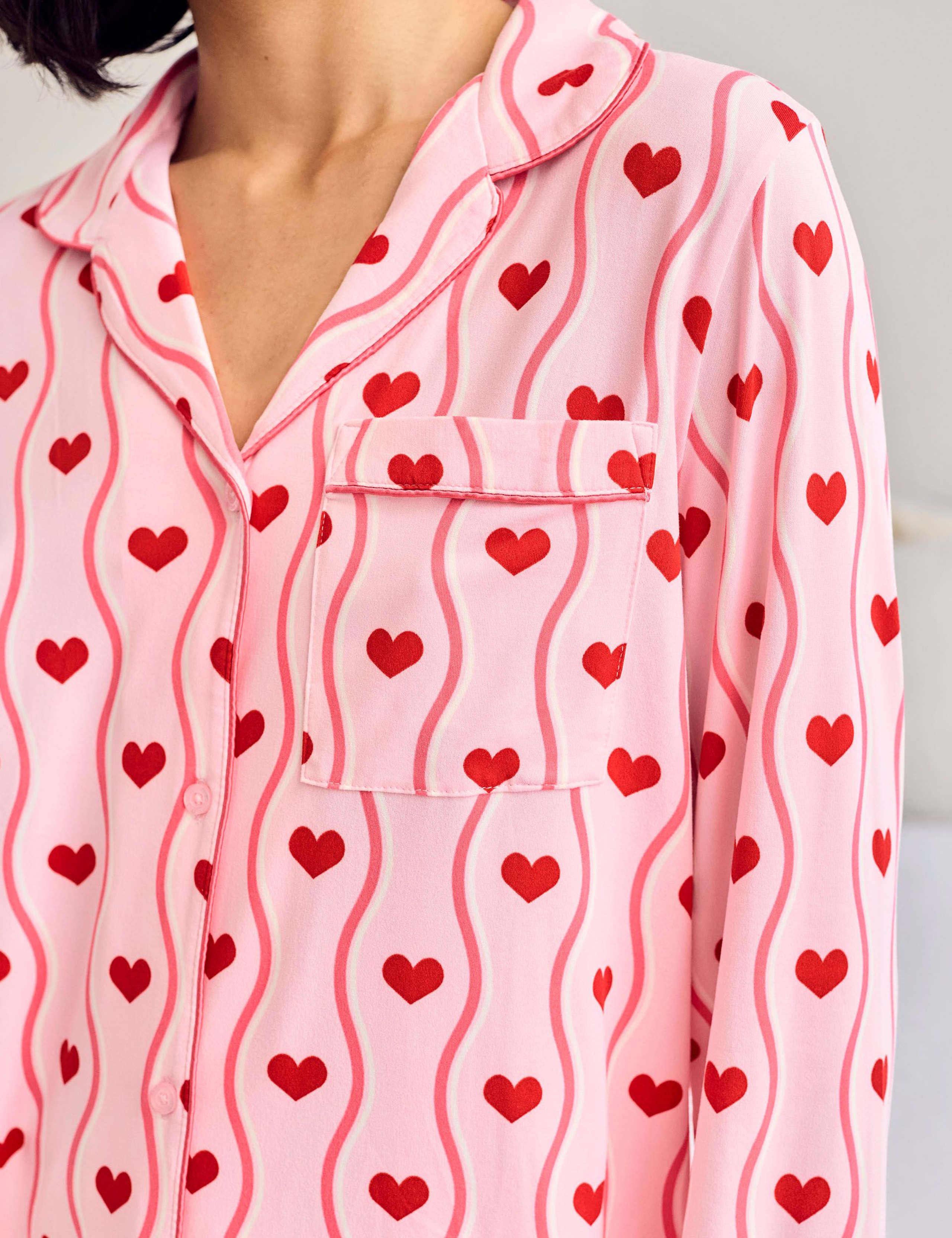 Valentines Tall Heart Print Pyjama Set 5 of 6