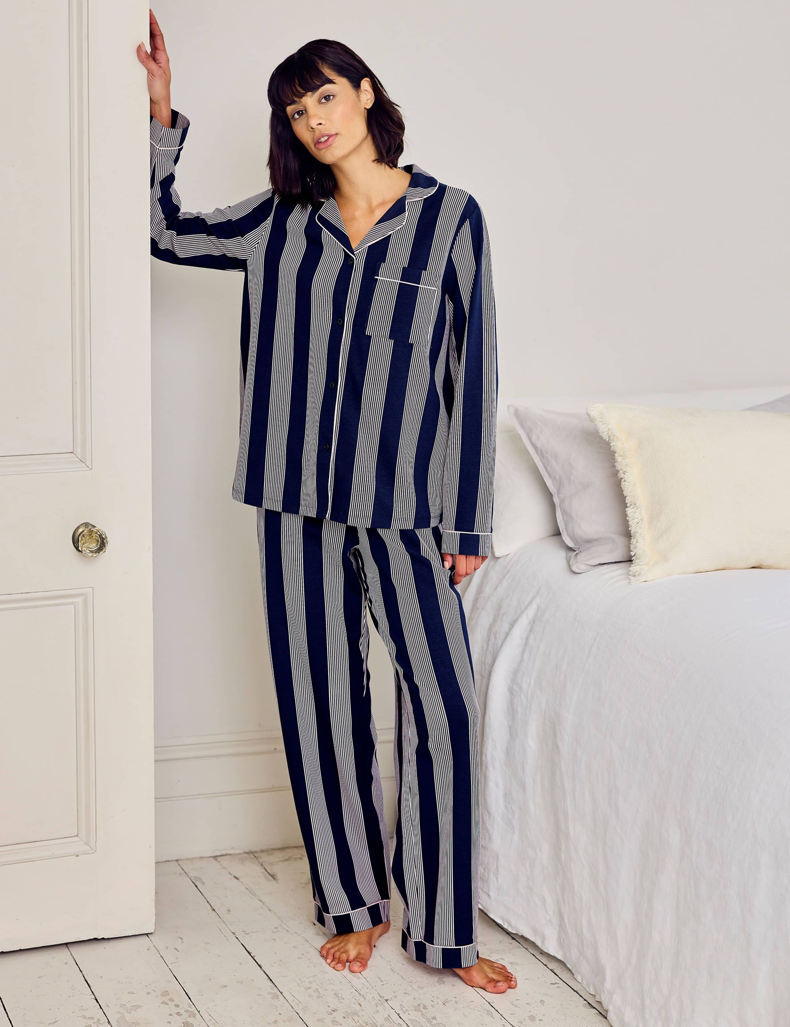 Tall Cotton Rich Striped Pyjama Set 1 of 5