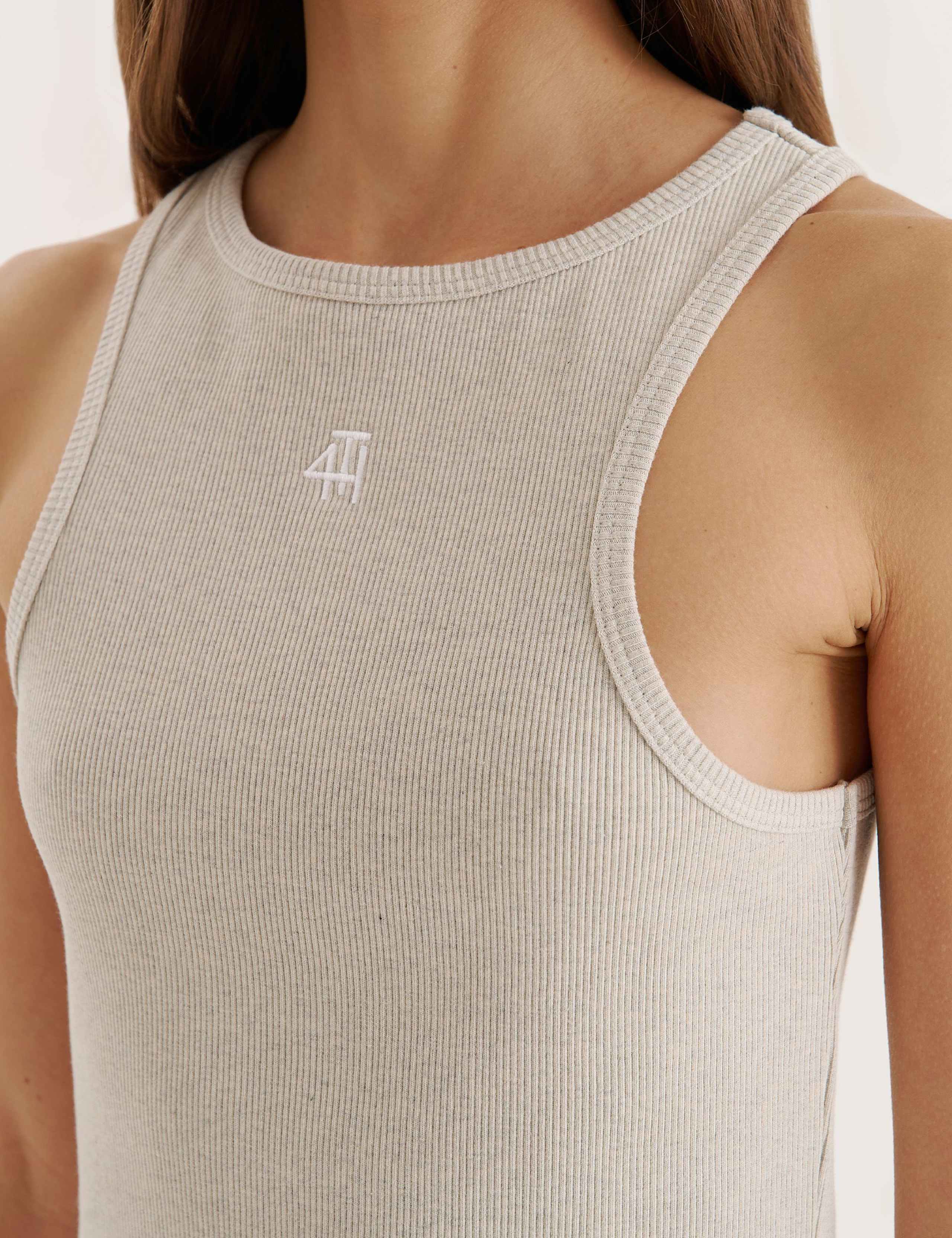 Cotton Rich Ribbed Fitted Vest Top 4 of 4