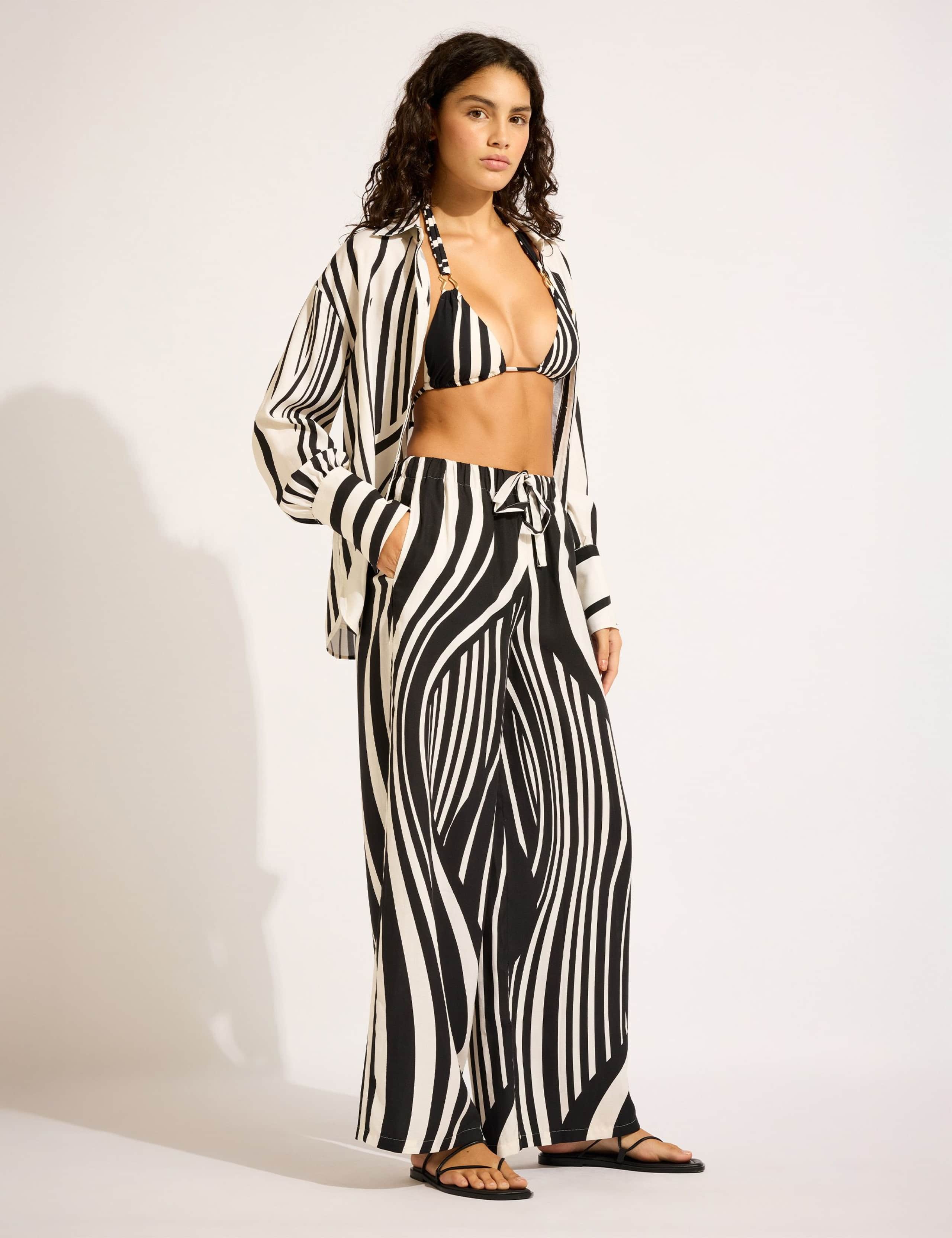 Lyocell Rich Striped Beach Shirt 2 of 4