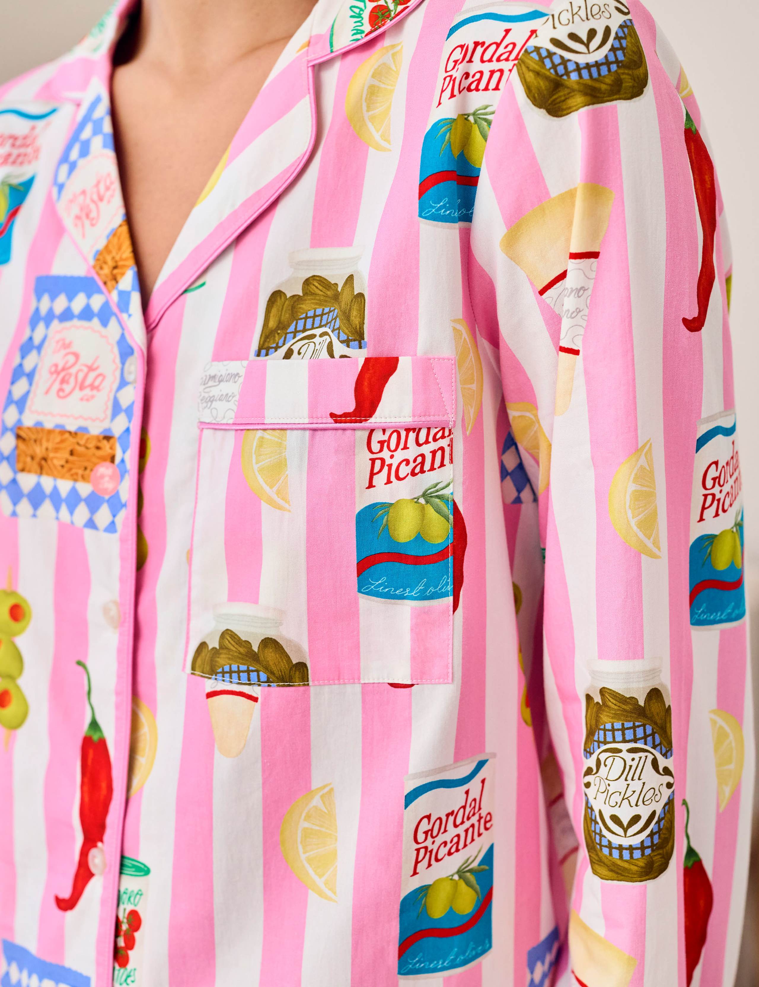 Pure Cotton Food Print Pyjama Set 7 of 7