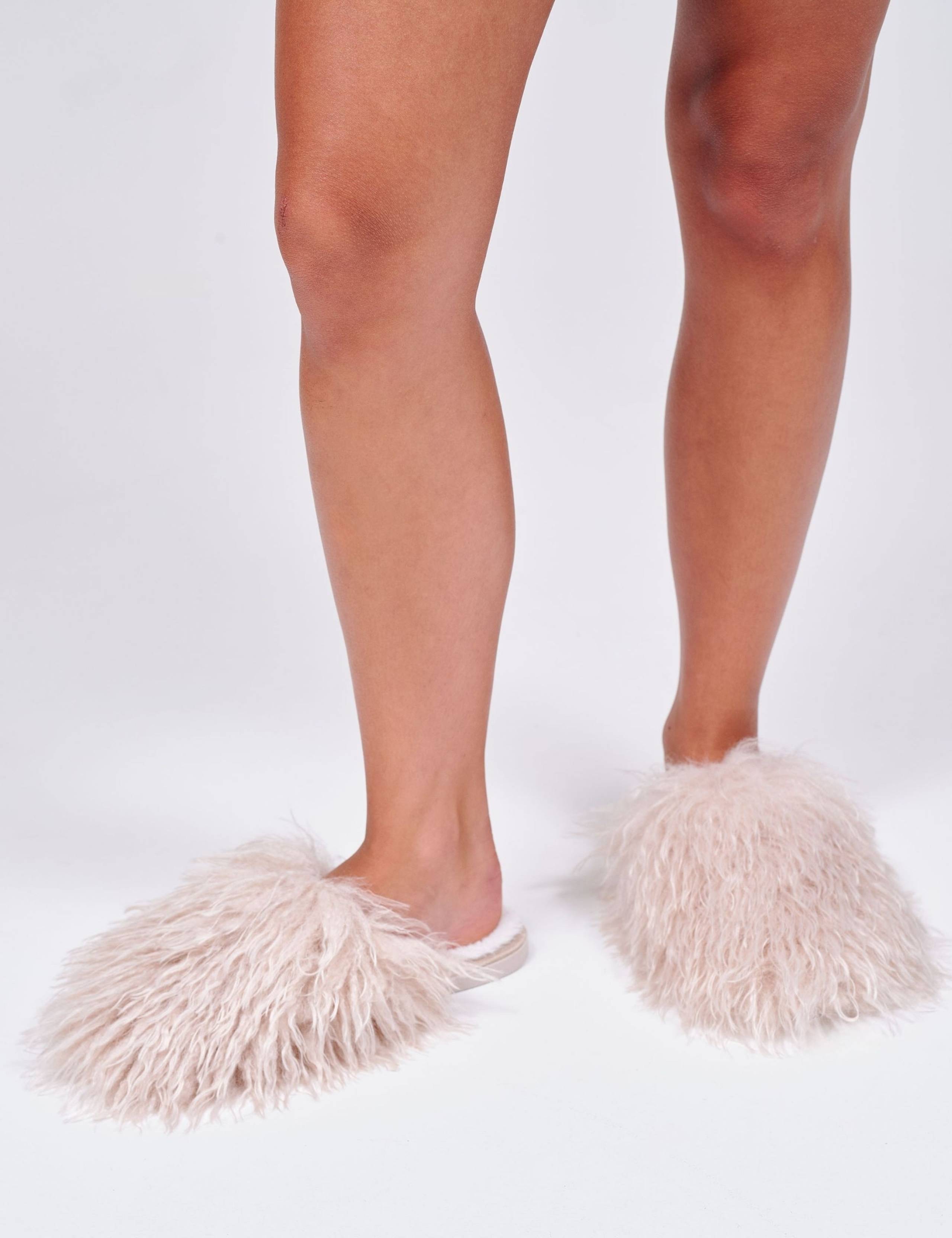 Faux Fur Mule Slippers 2 of 4