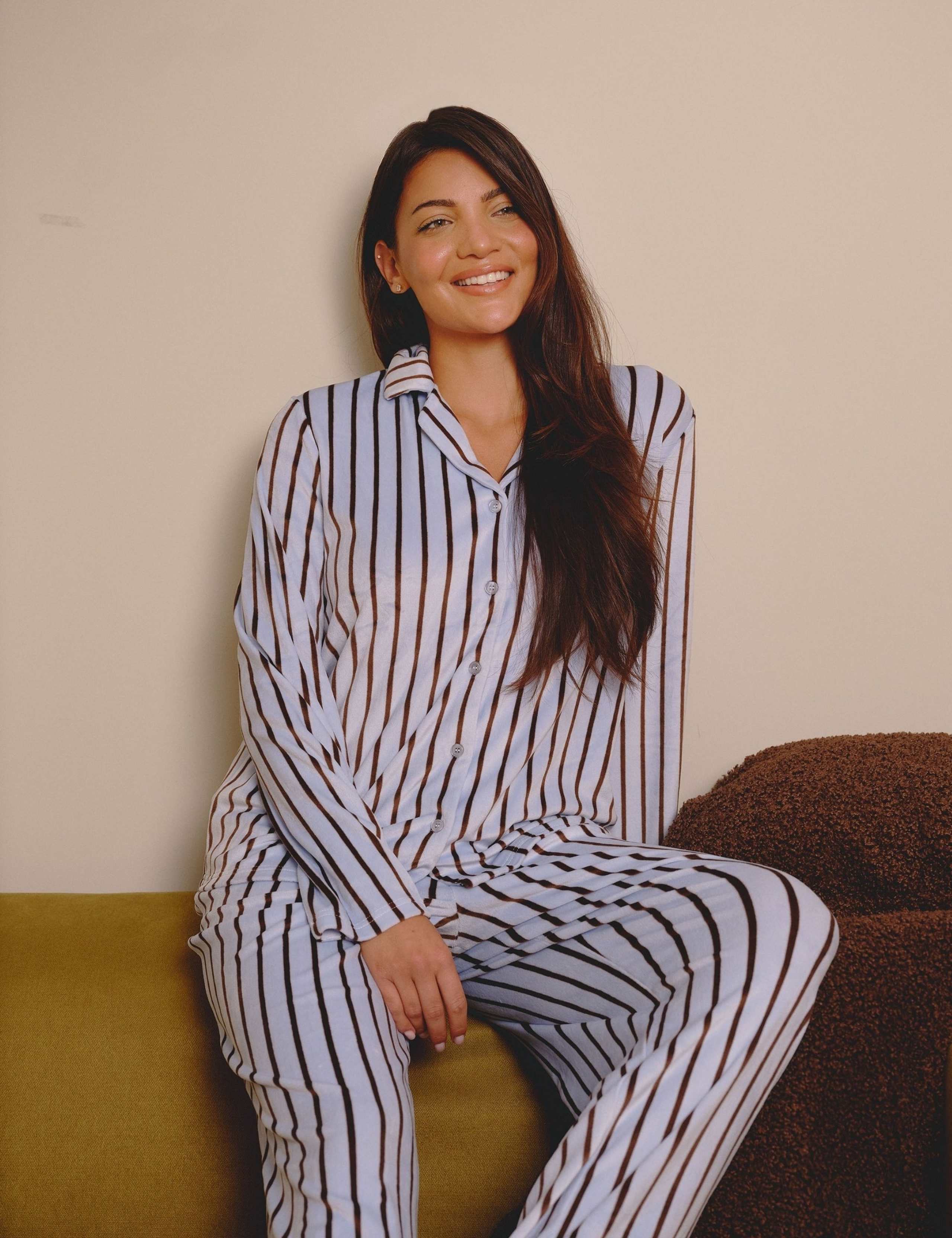 Striped Velour Pyjama Set 2 of 7