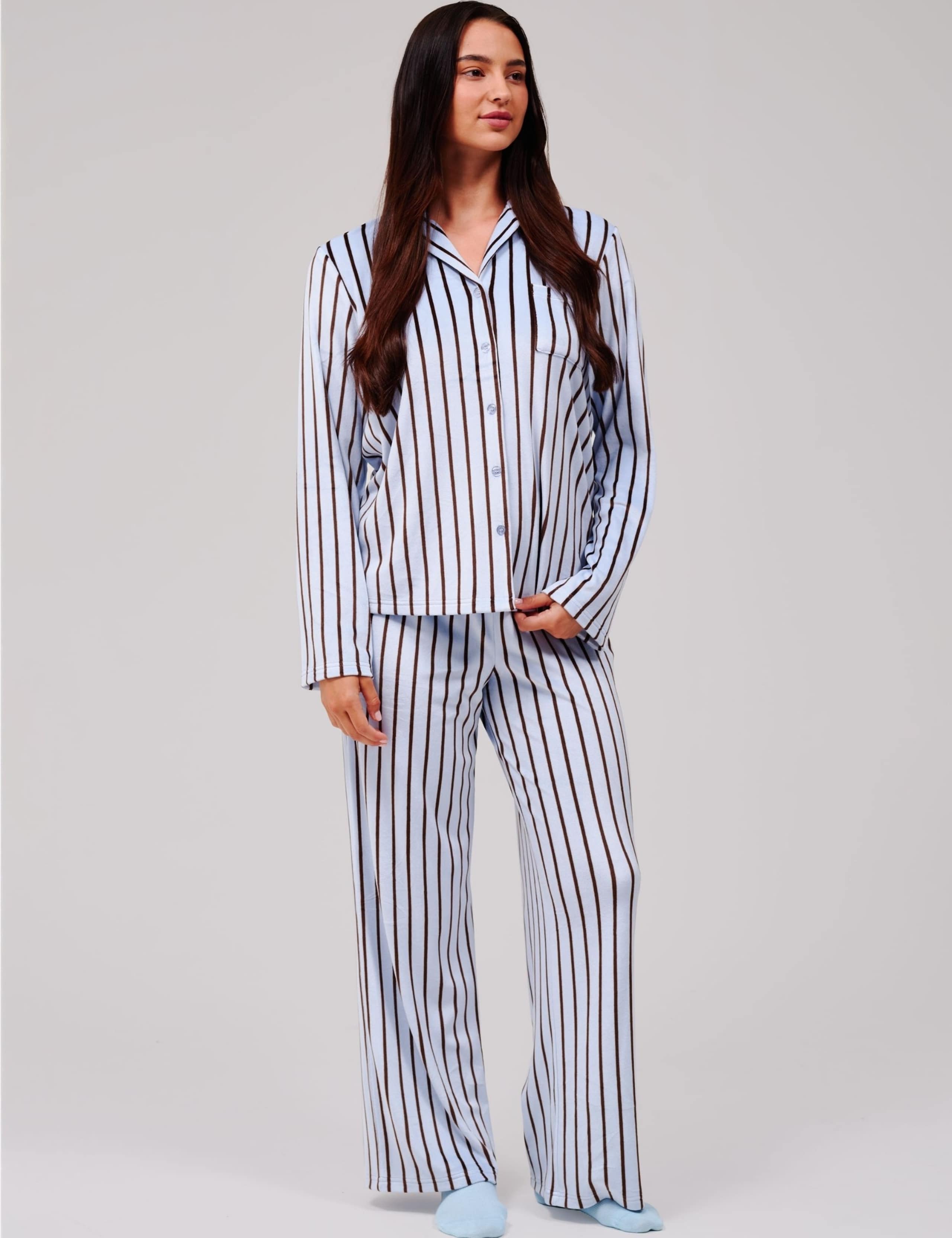 Striped Velour Pyjama Set 3 of 7