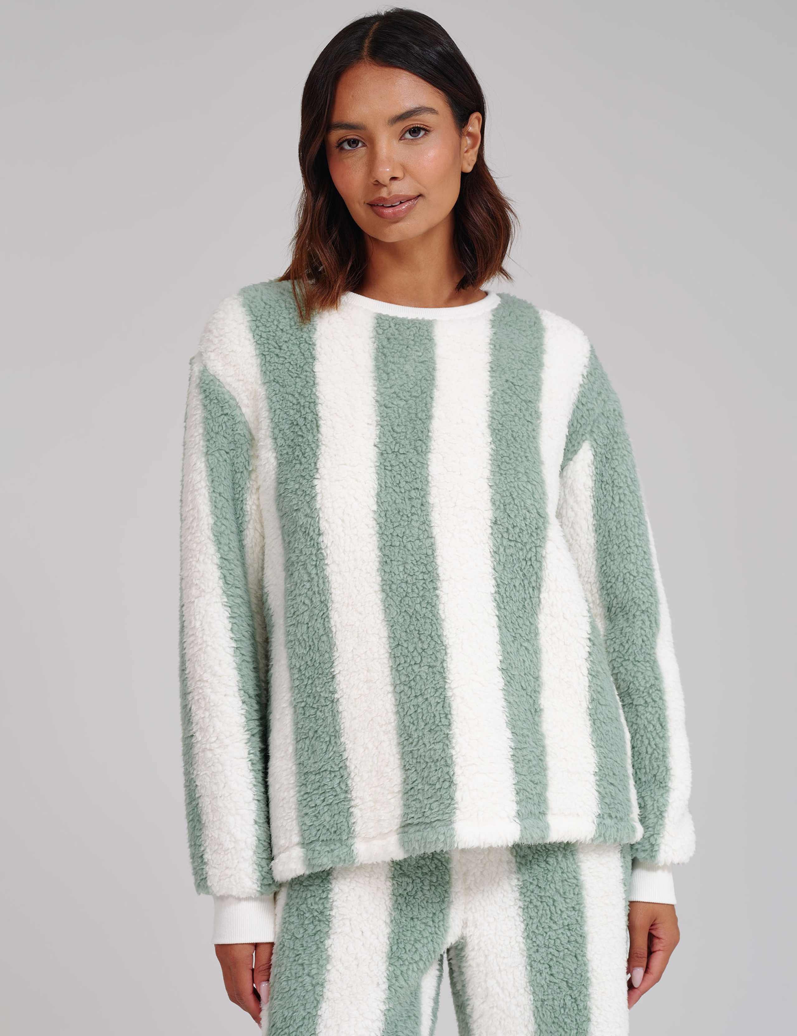 Striped Fleece Lounge Set 2 of 4