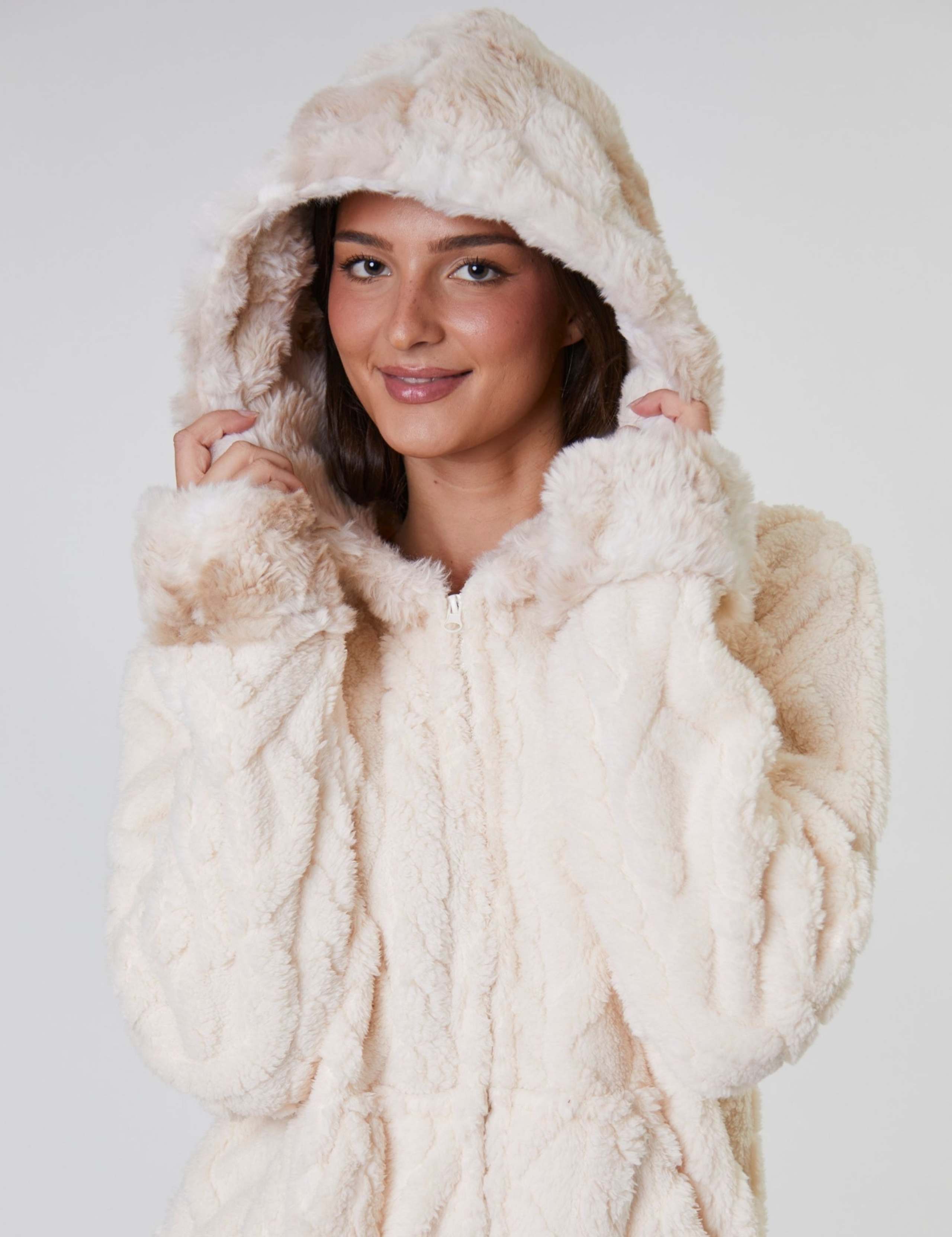 Faux Fur Trim Onesie 2 of 4