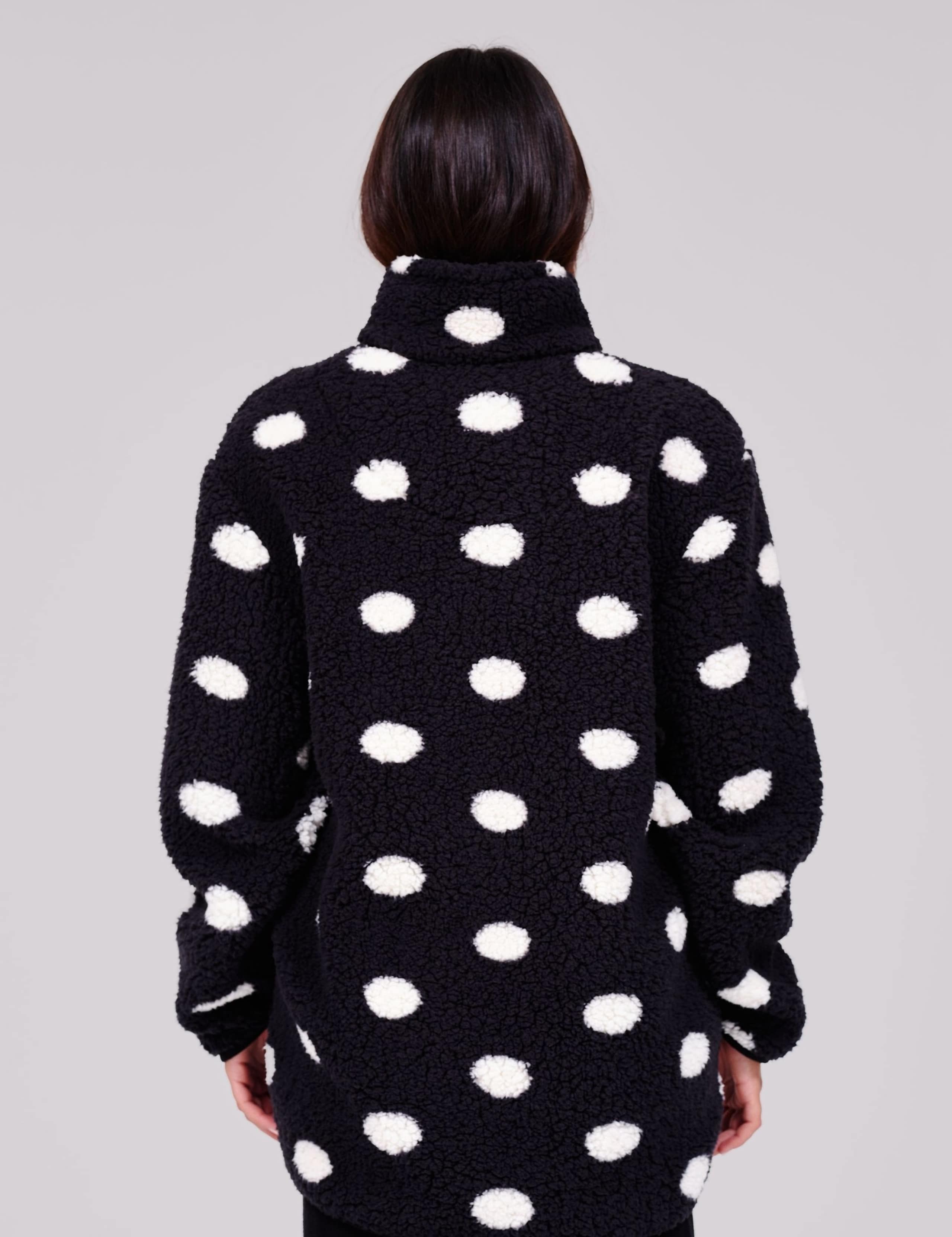 Polka Dot Fleece Quarter Zip Sweatshirt 4 of 5