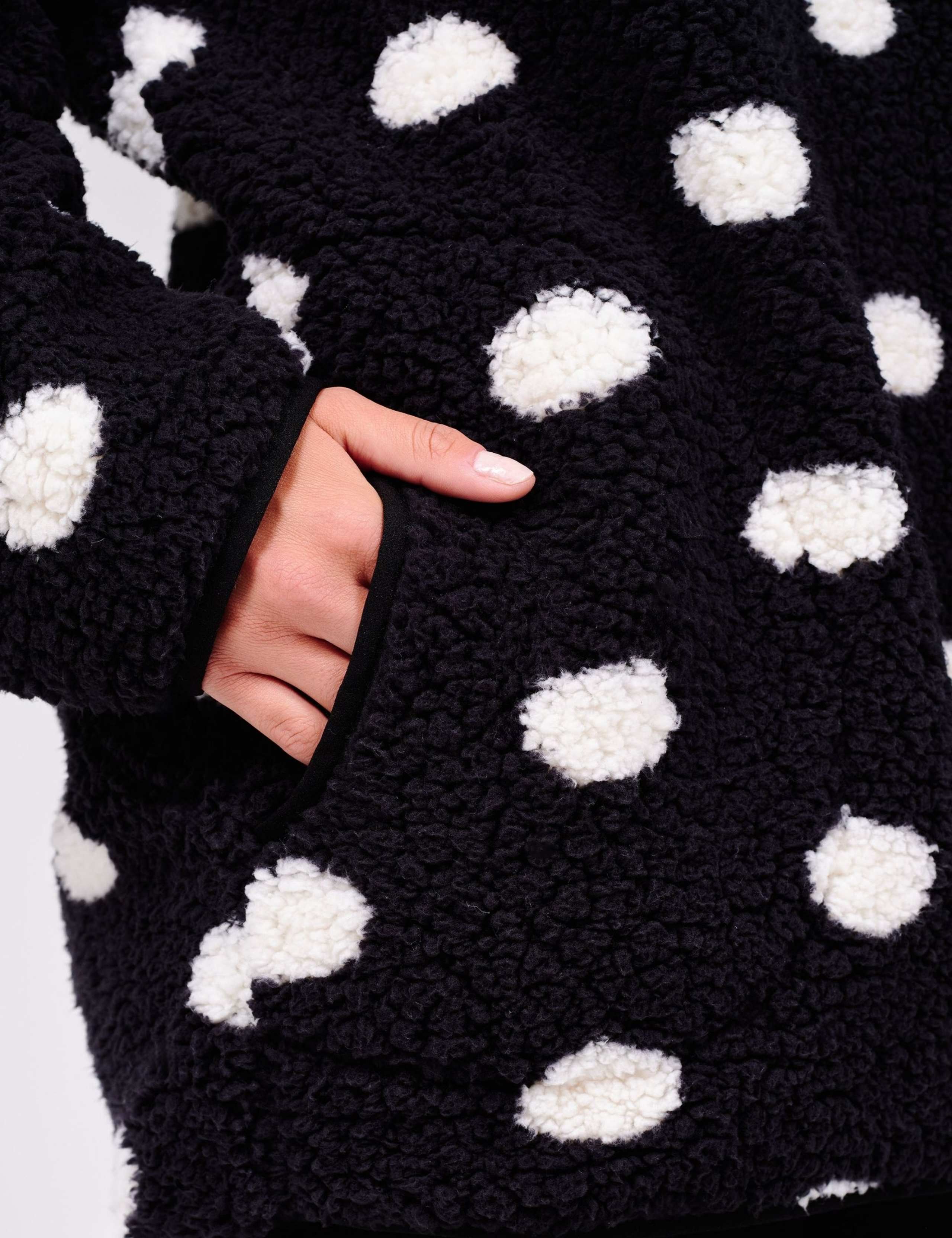 Polka Dot Fleece Quarter Zip Sweatshirt 5 of 5