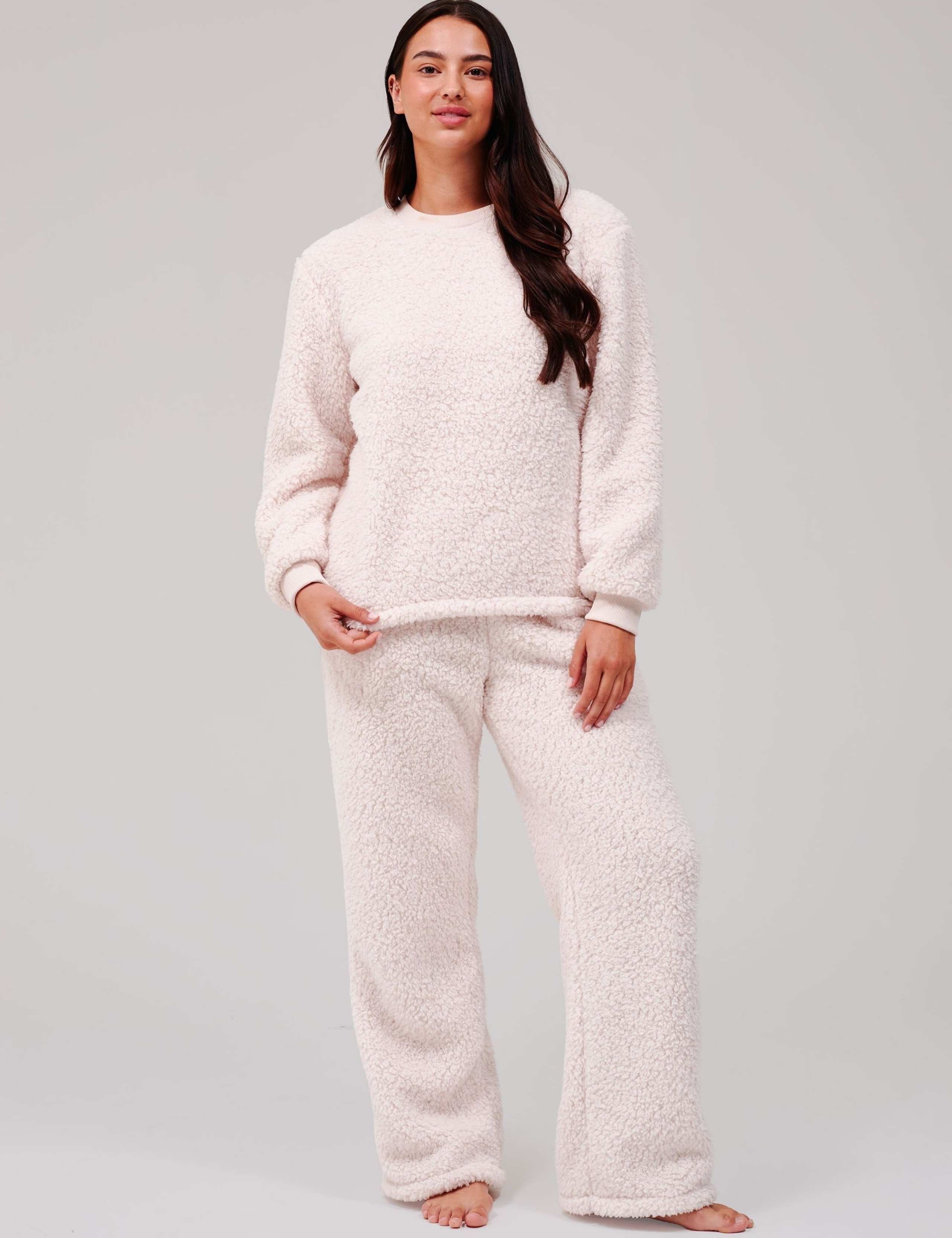 Fleece Wide Leg Lounge Set 2 of 5