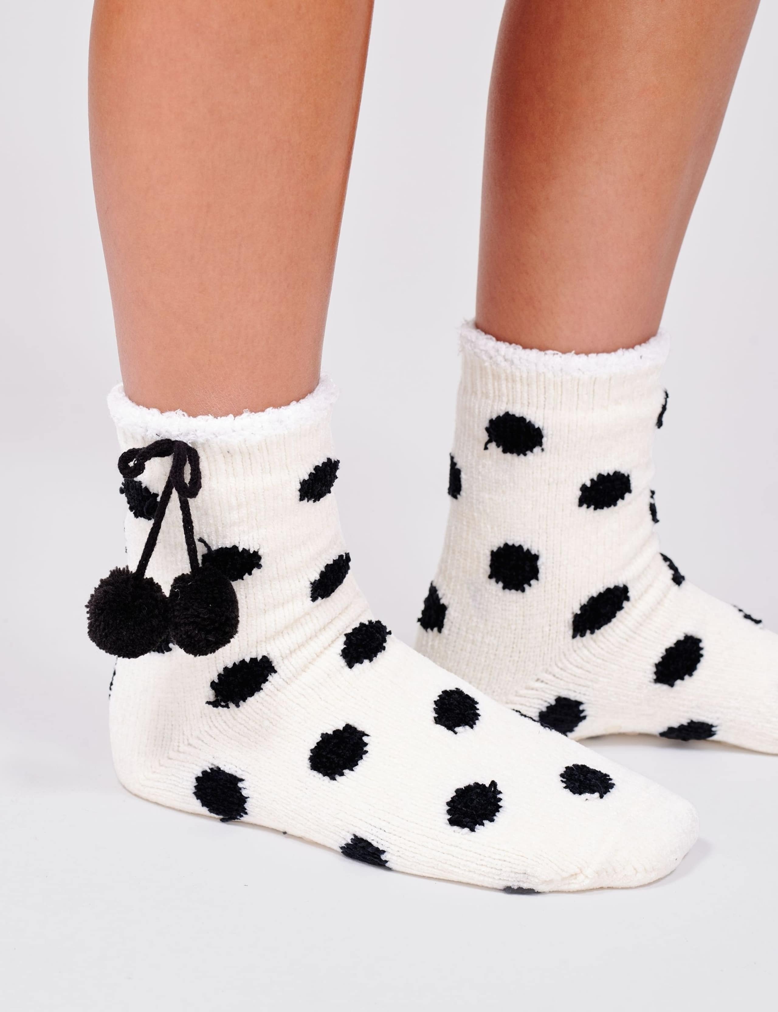 Polka Dot Pom Pom Slipper Socks 6 of 7
