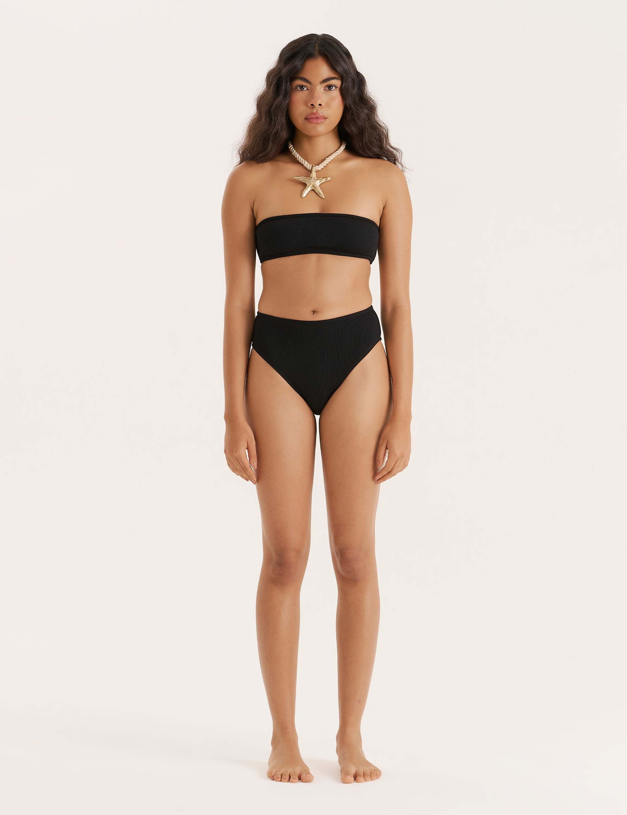 Rivia High-Waist High-Leg Crinkle Bikini Bottom 1 of 4