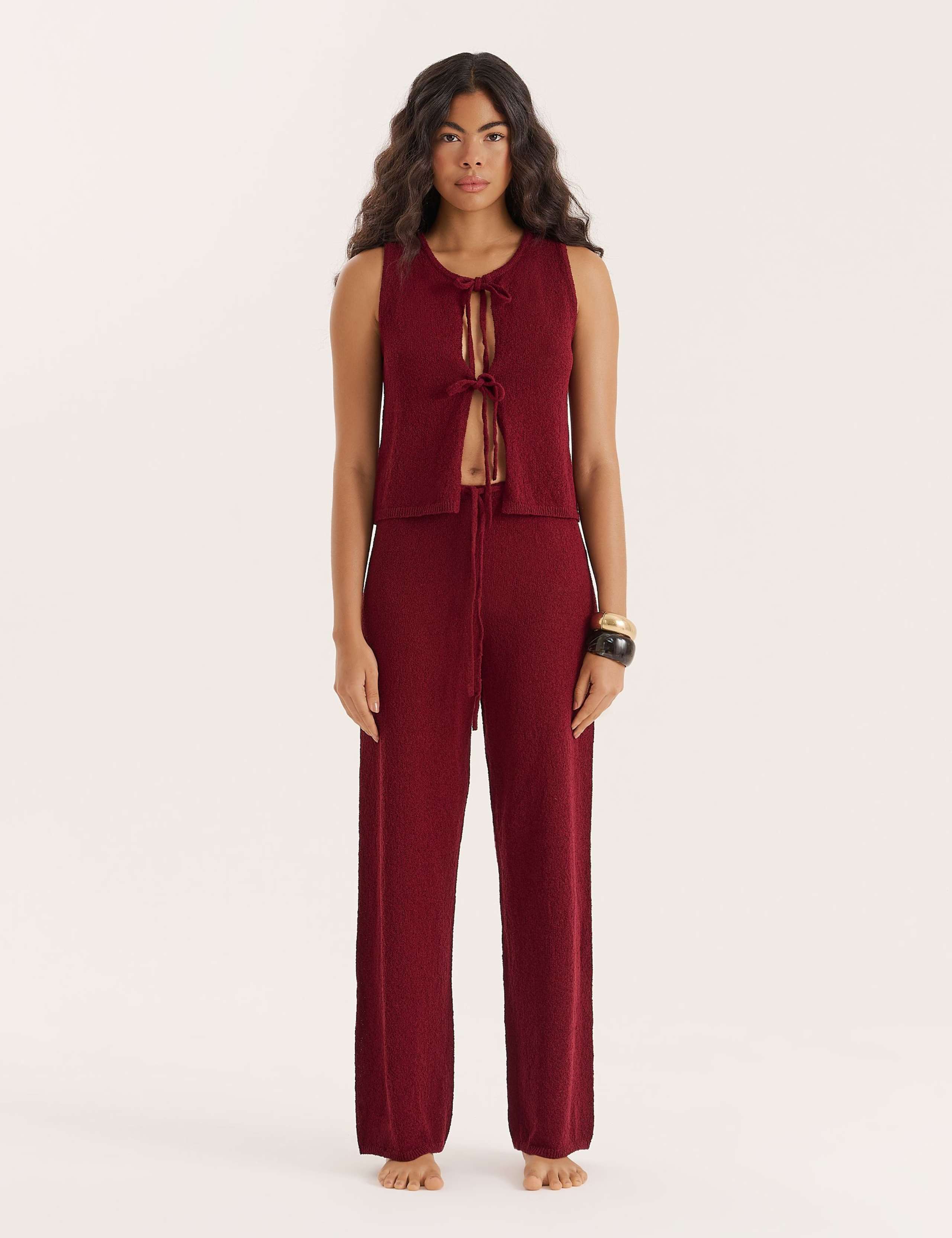 Wide Leg Knitted Trousers 1 of 4