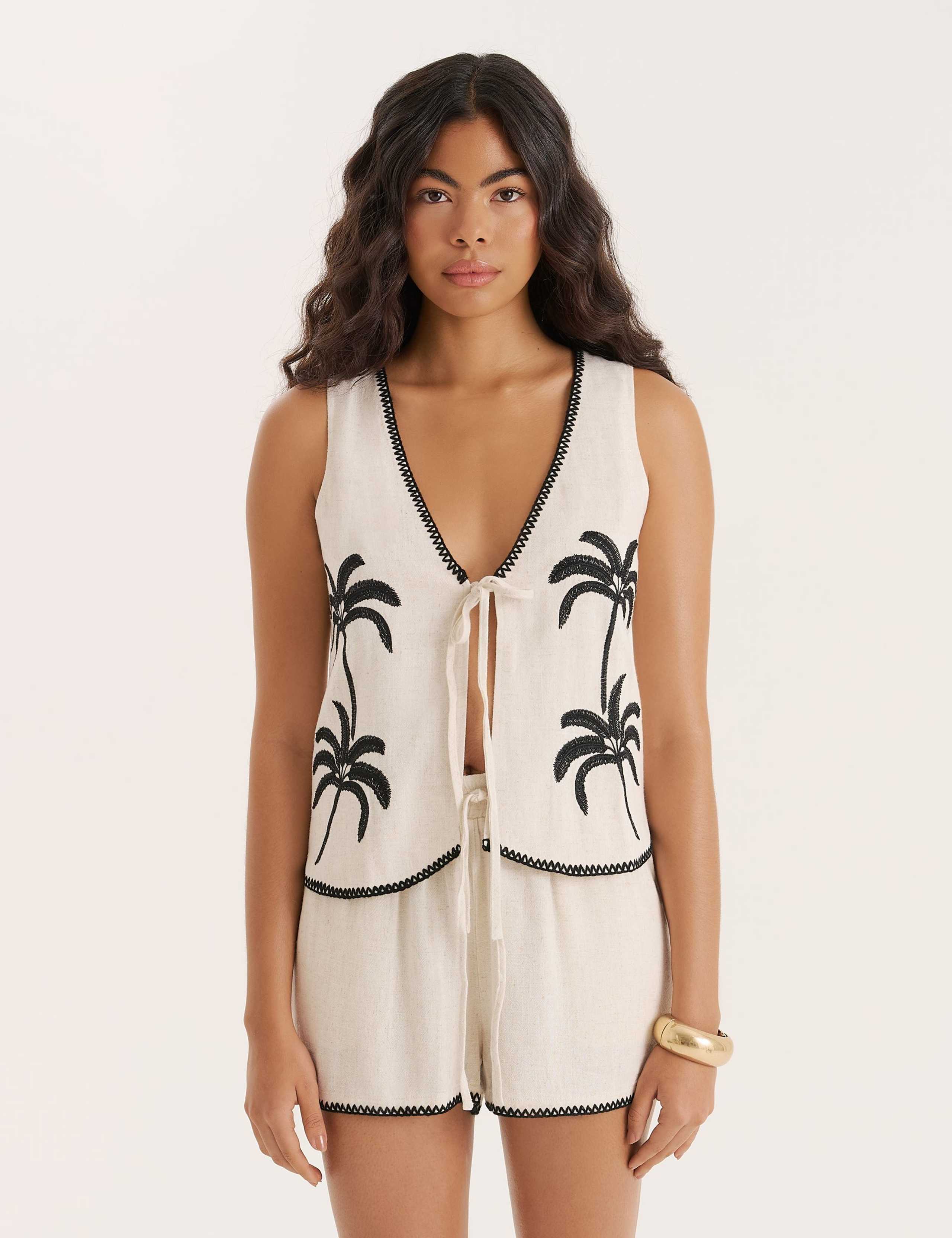 Kenna Co-ord Palm Print Shorts 2 of 5