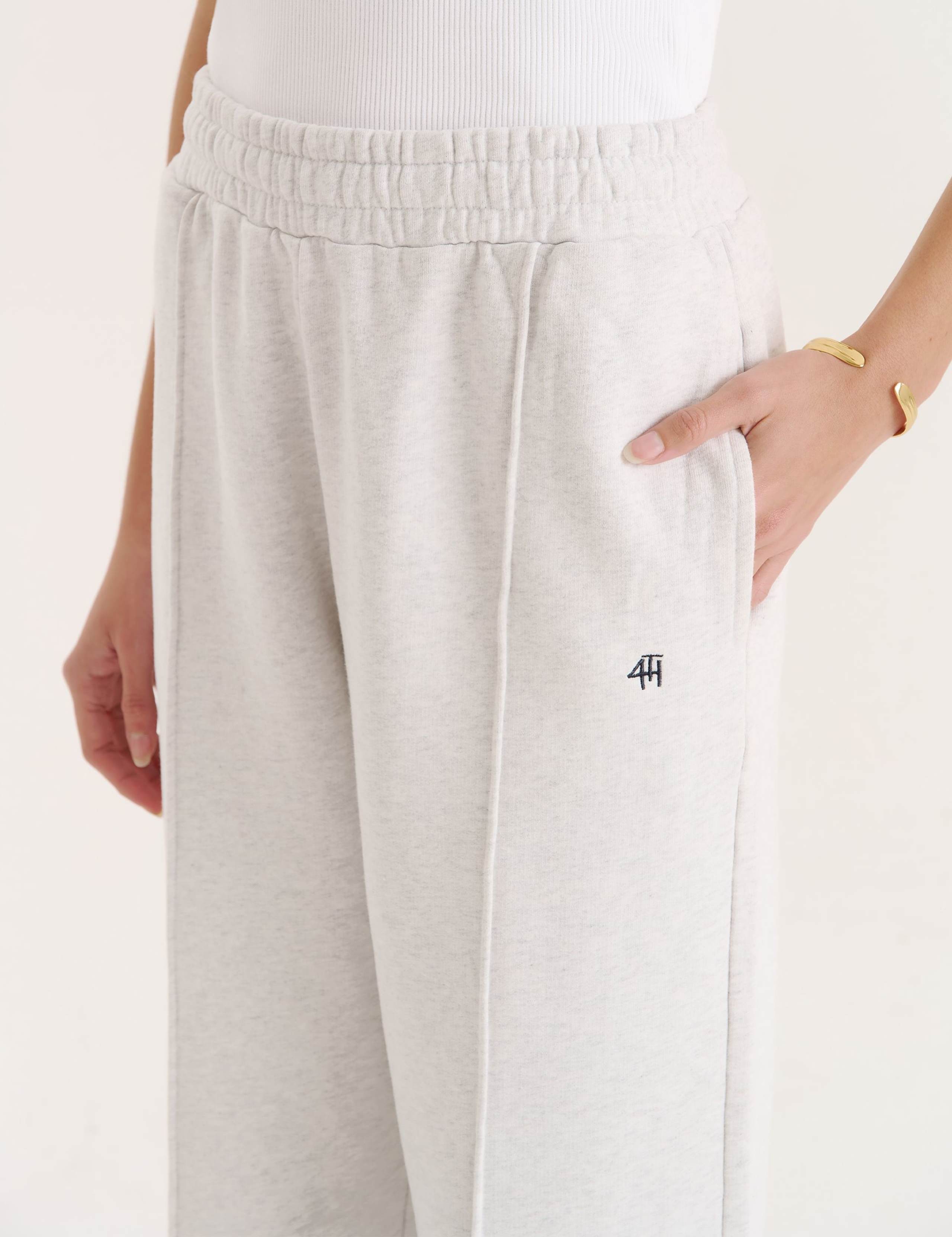 Pure Cotton Pintuck Detail Wide Leg Joggers 5 of 5