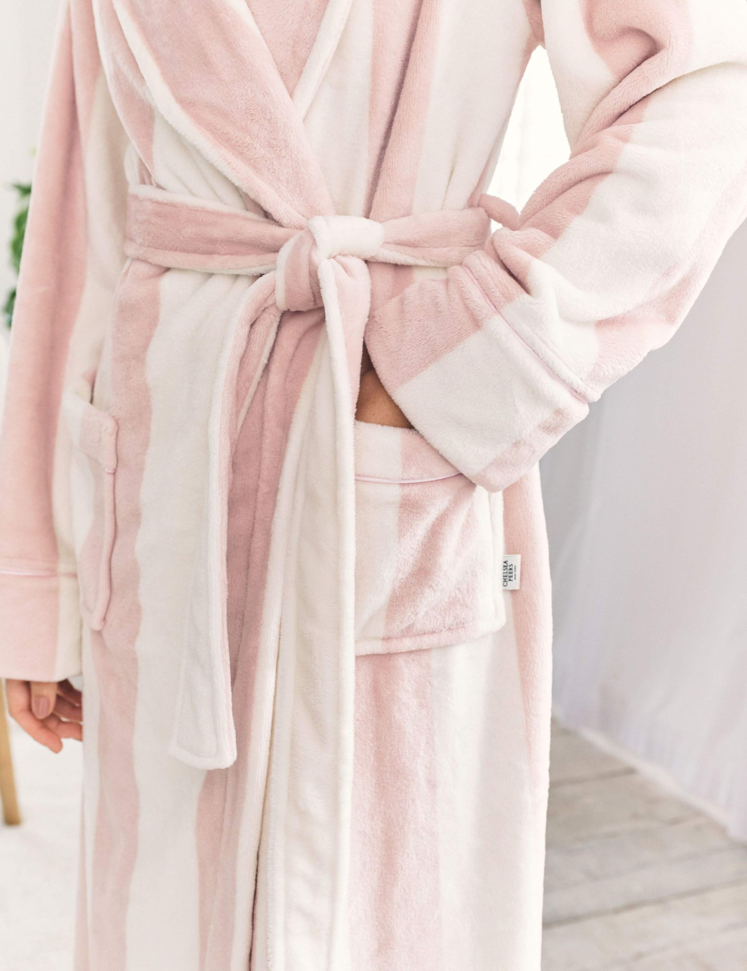 Fleece Striped Dressing Gown 5 of 5