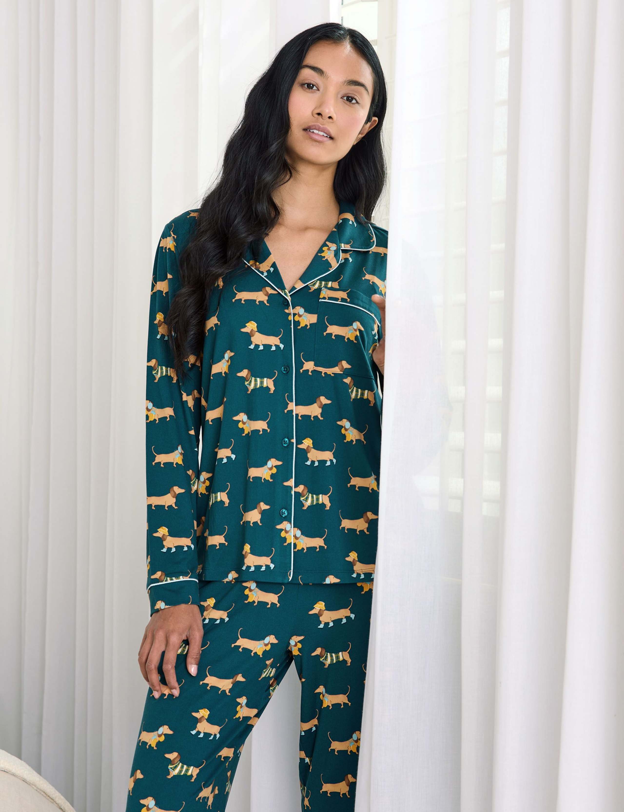 Jersey Sausage Dog Print Pyjama Set 4 of 6