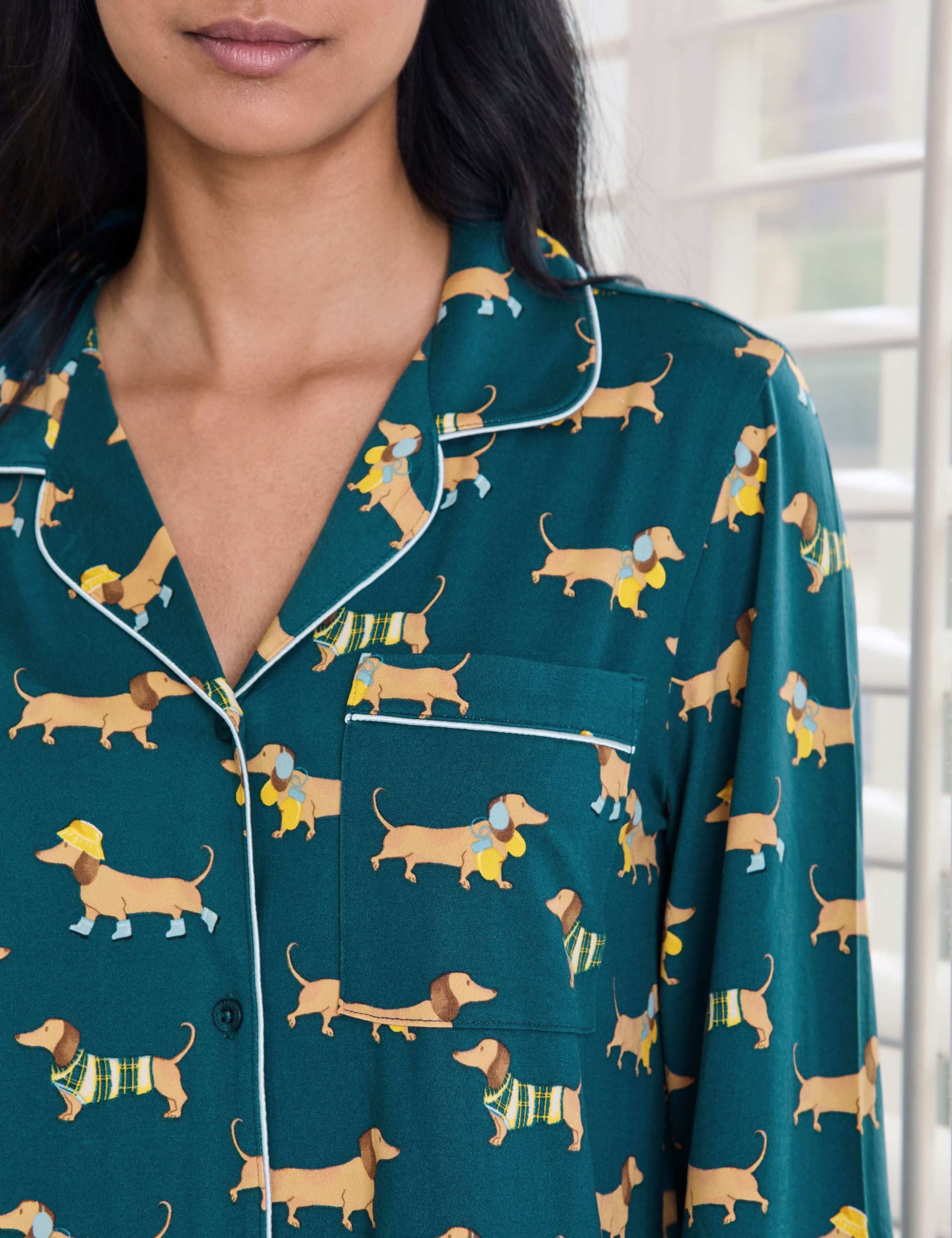 Jersey Sausage Dog Print Pyjama Set 5 of 6