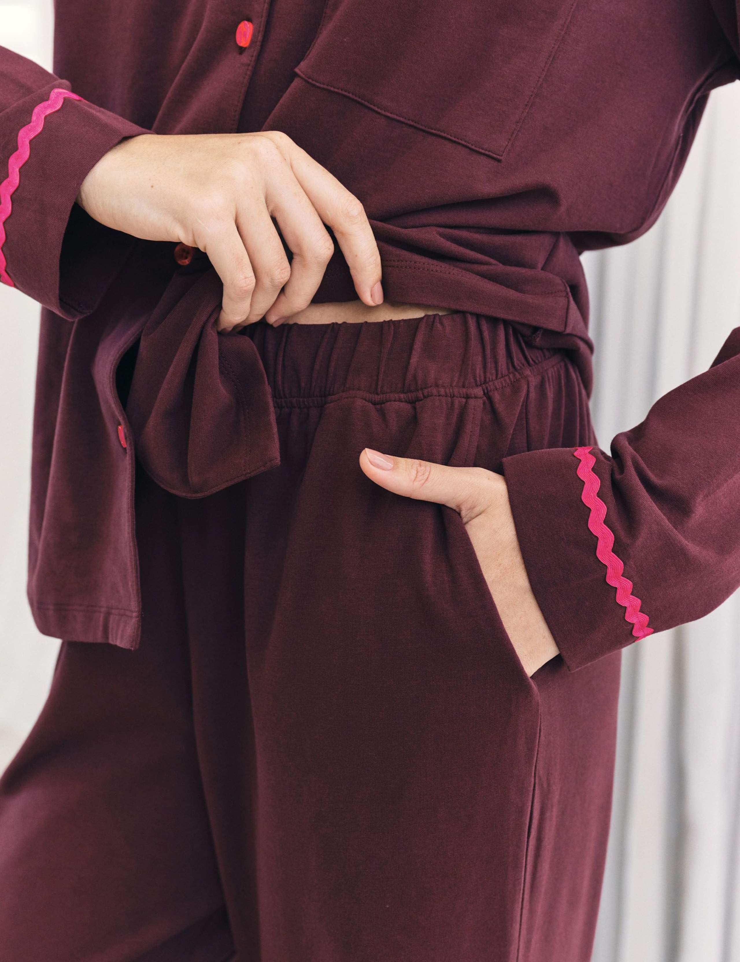 Cotton Rich Embroidered Good Night Pyjama Set 7 of 7