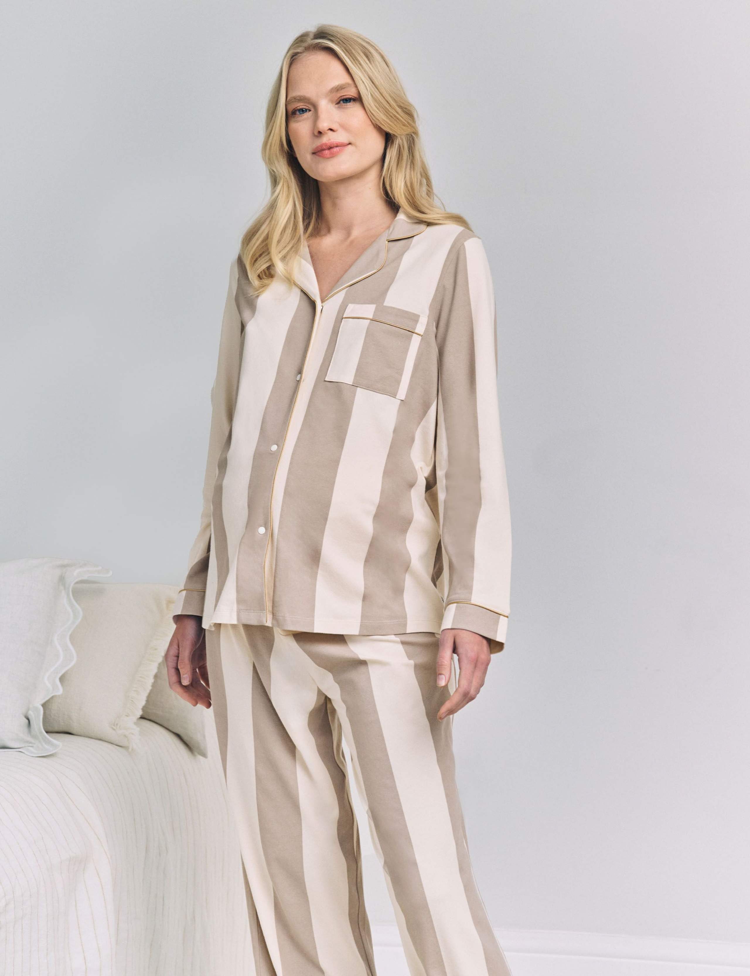 Cotton Rich Striped Maternity Pyjama Set 3 of 6