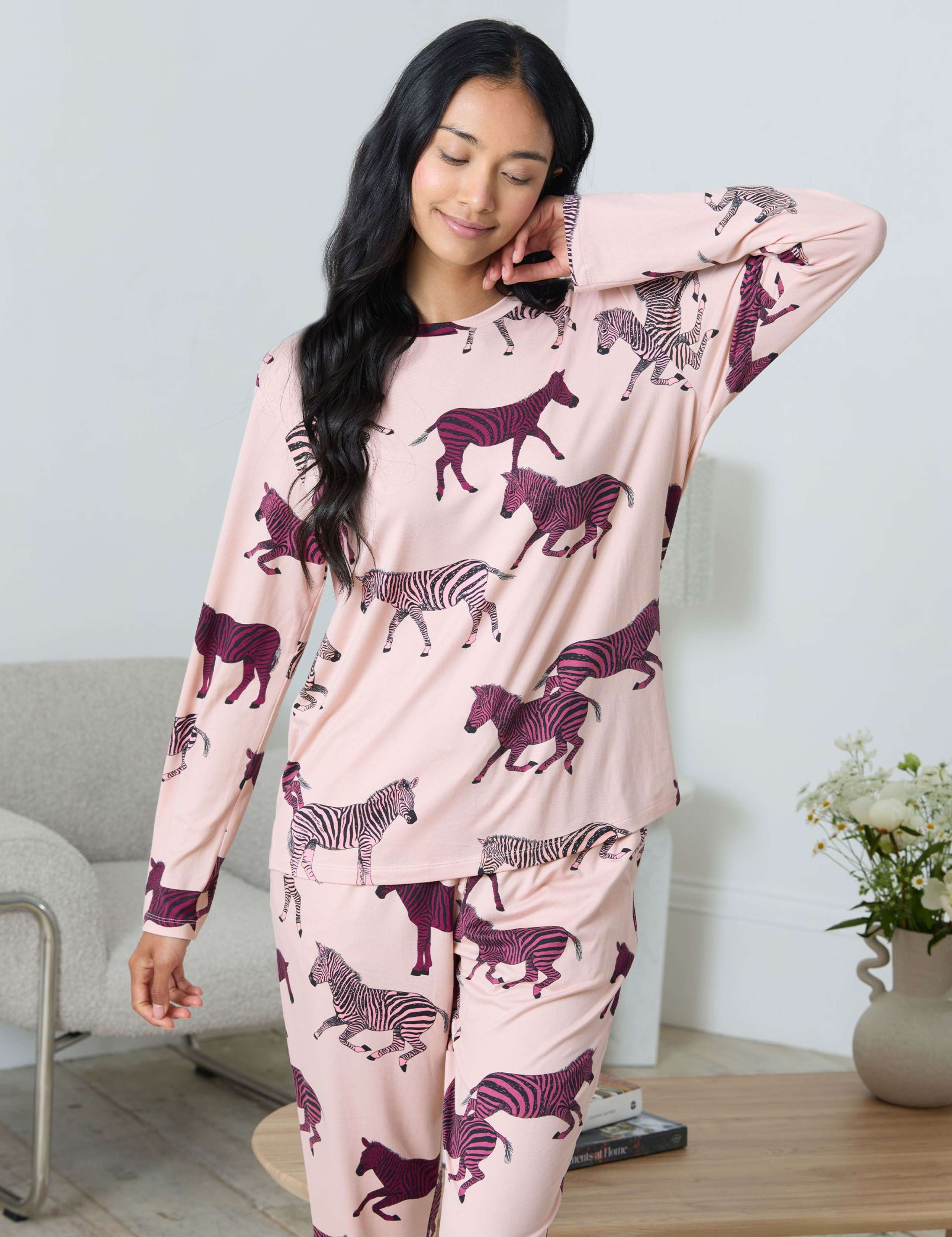 Jersey Zebra Print Pyjama Set 2 of 6