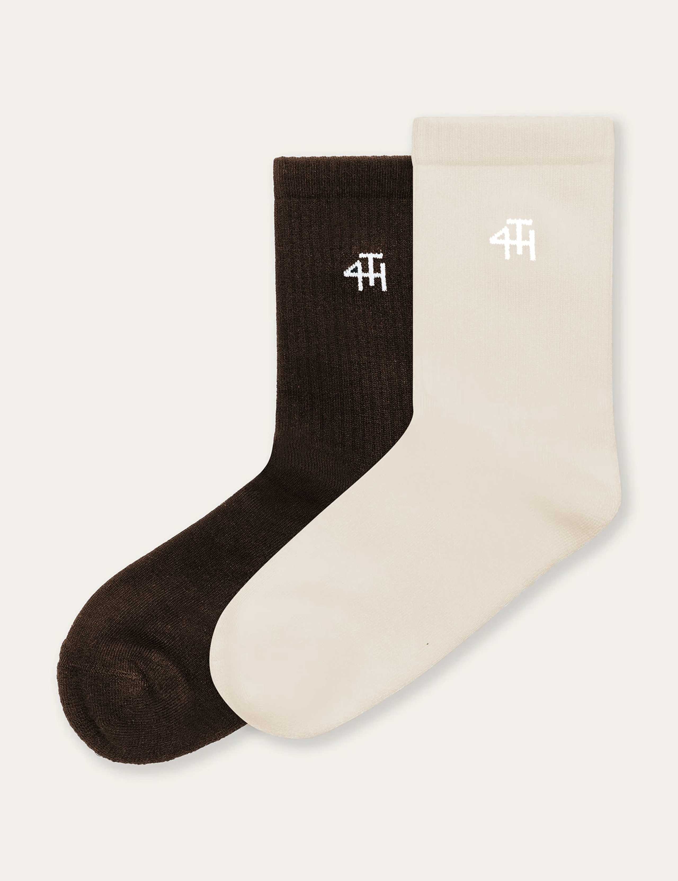 2pk Ribbed Logo Ankle High Socks 2 of 2