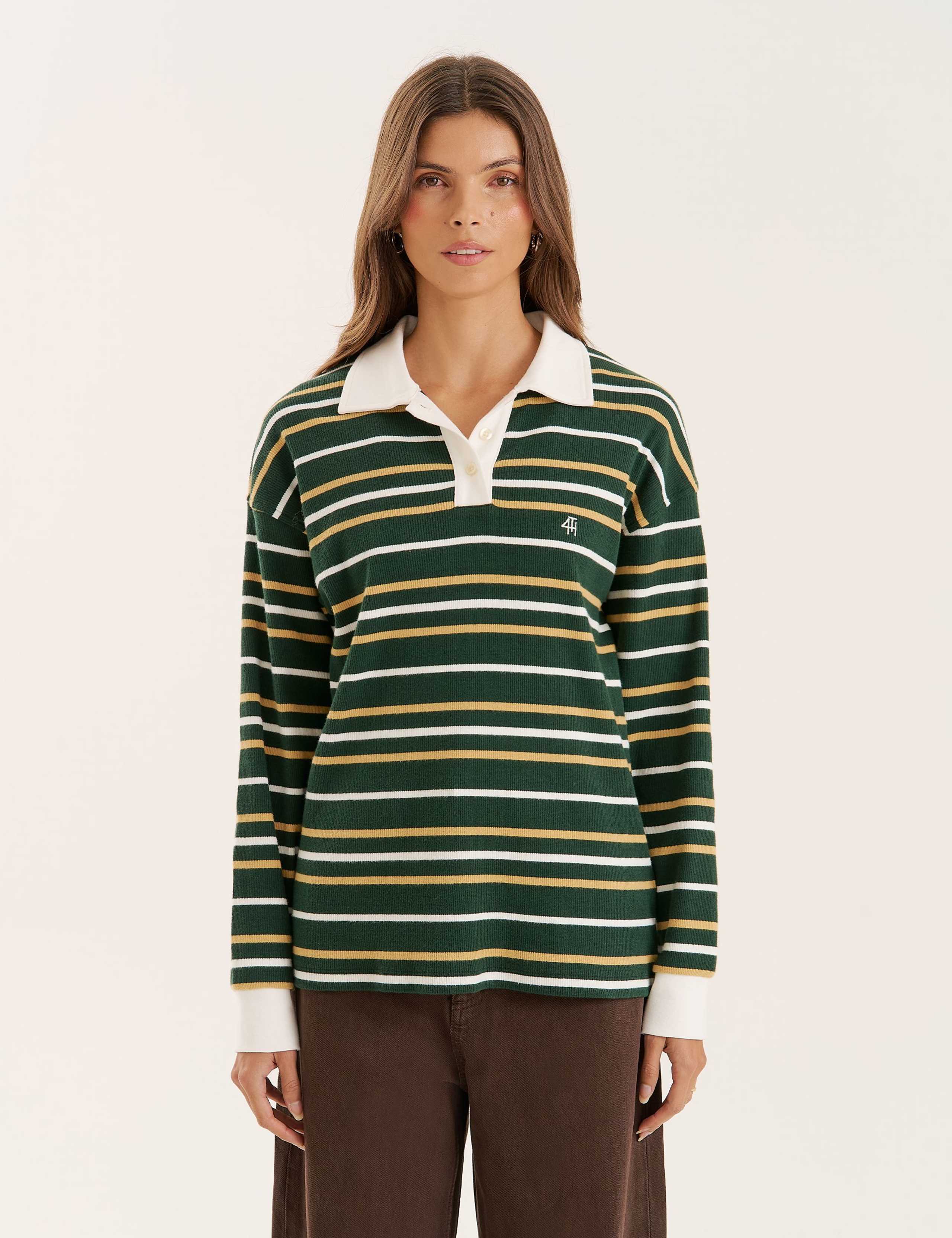Cotton Rich Striped Rugby Top 3 of 4