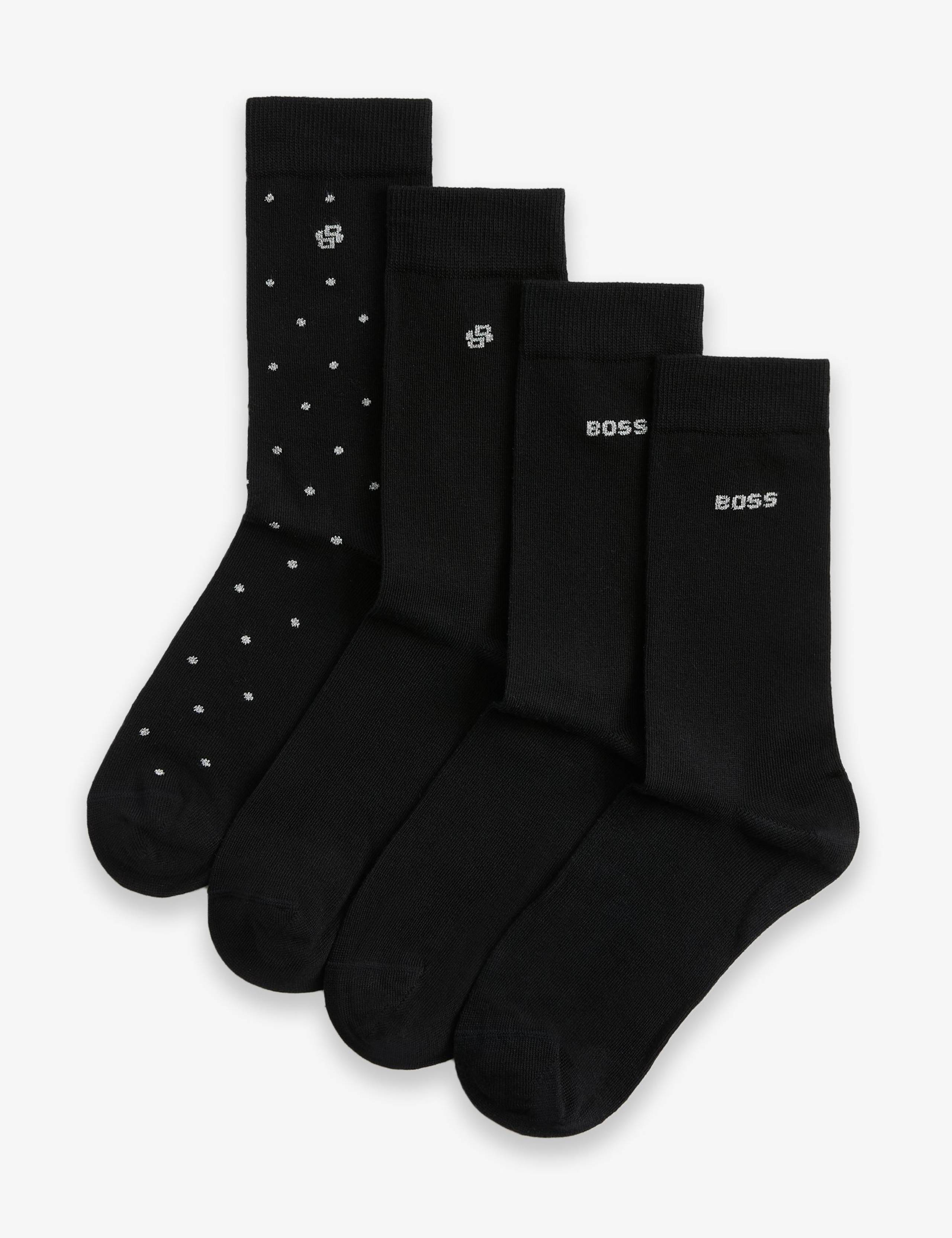 4pk Cotton Rich Logo Ankle High Socks 1 of 3